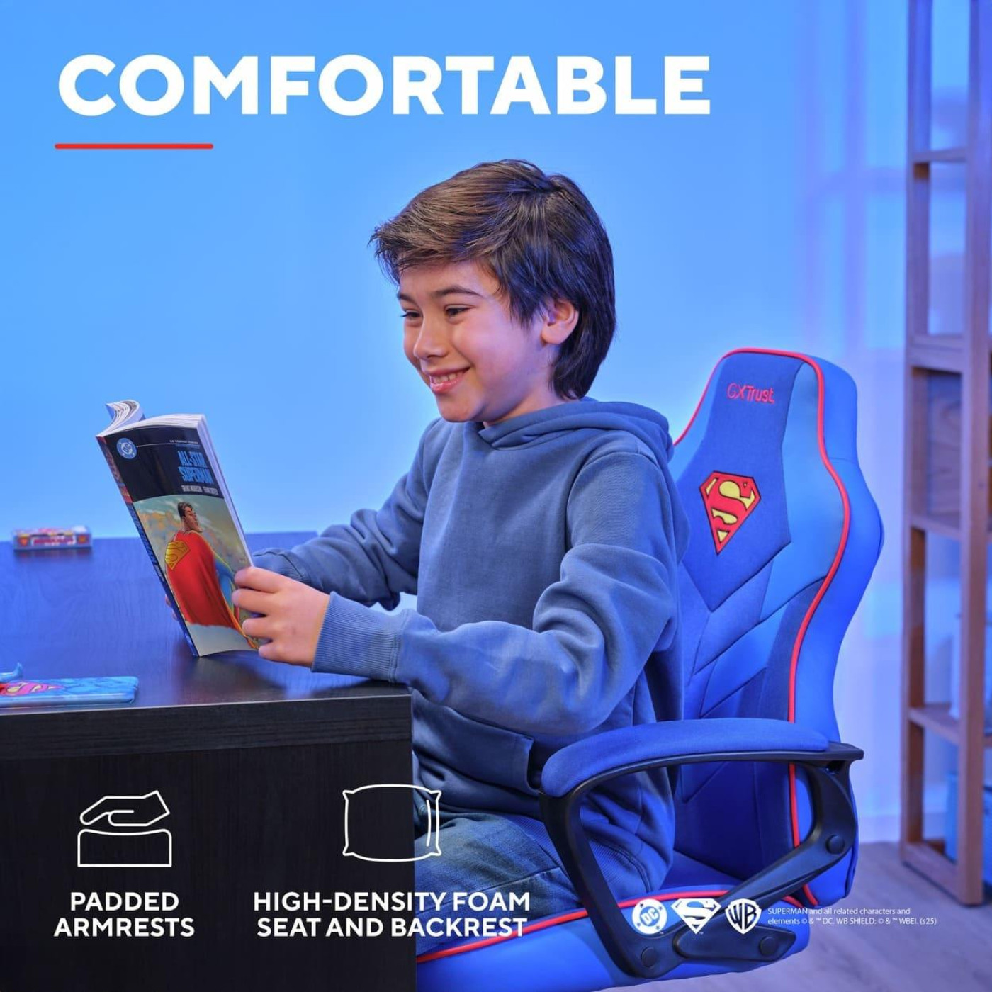 Ігрове крісло Trust GXT 703SM Revvo Foldable Armrests Blue (25741_TRUST)