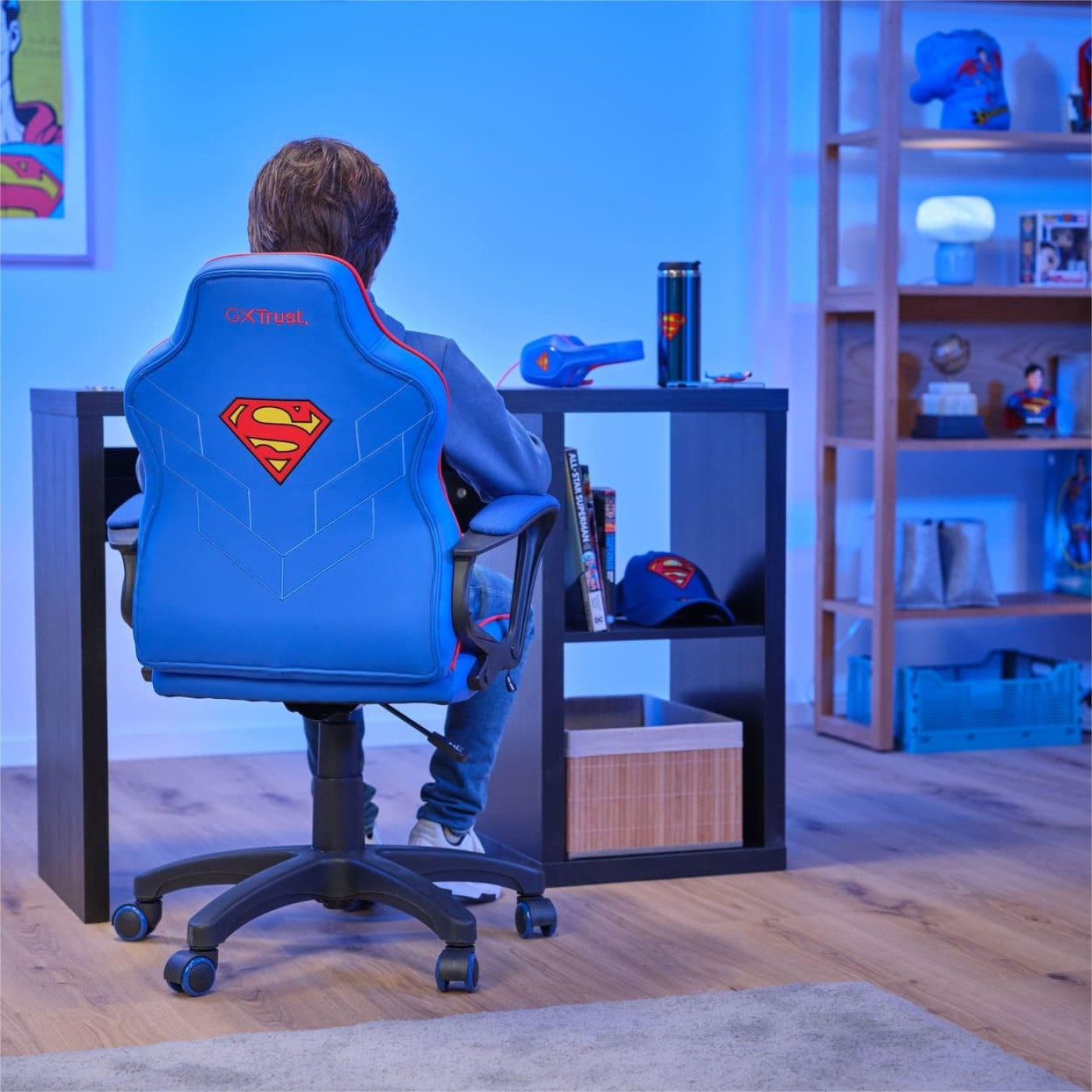 Ігрове крісло Trust GXT 703SM Revvo Foldable Armrests Blue (25741_TRUST)