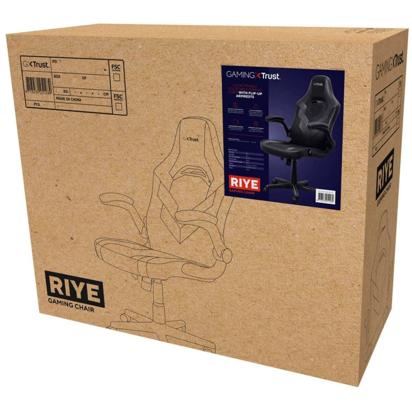 Ігрове крісло Trust GXT703 RIYE, Чорний (25128_TRUST)