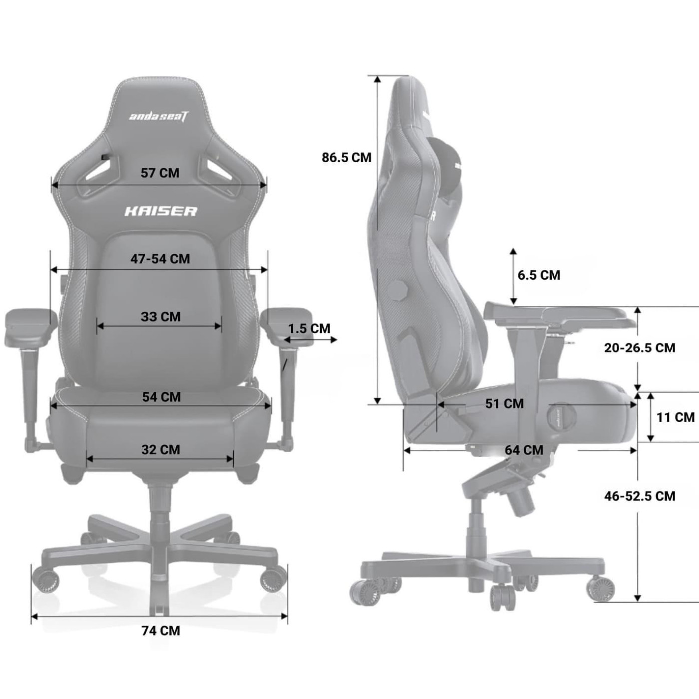Игровое кресло Anda Seat Kaiser 4 Size XL Orange Premium PVC (AD12YDDC-XLL-20-O-PV/C)