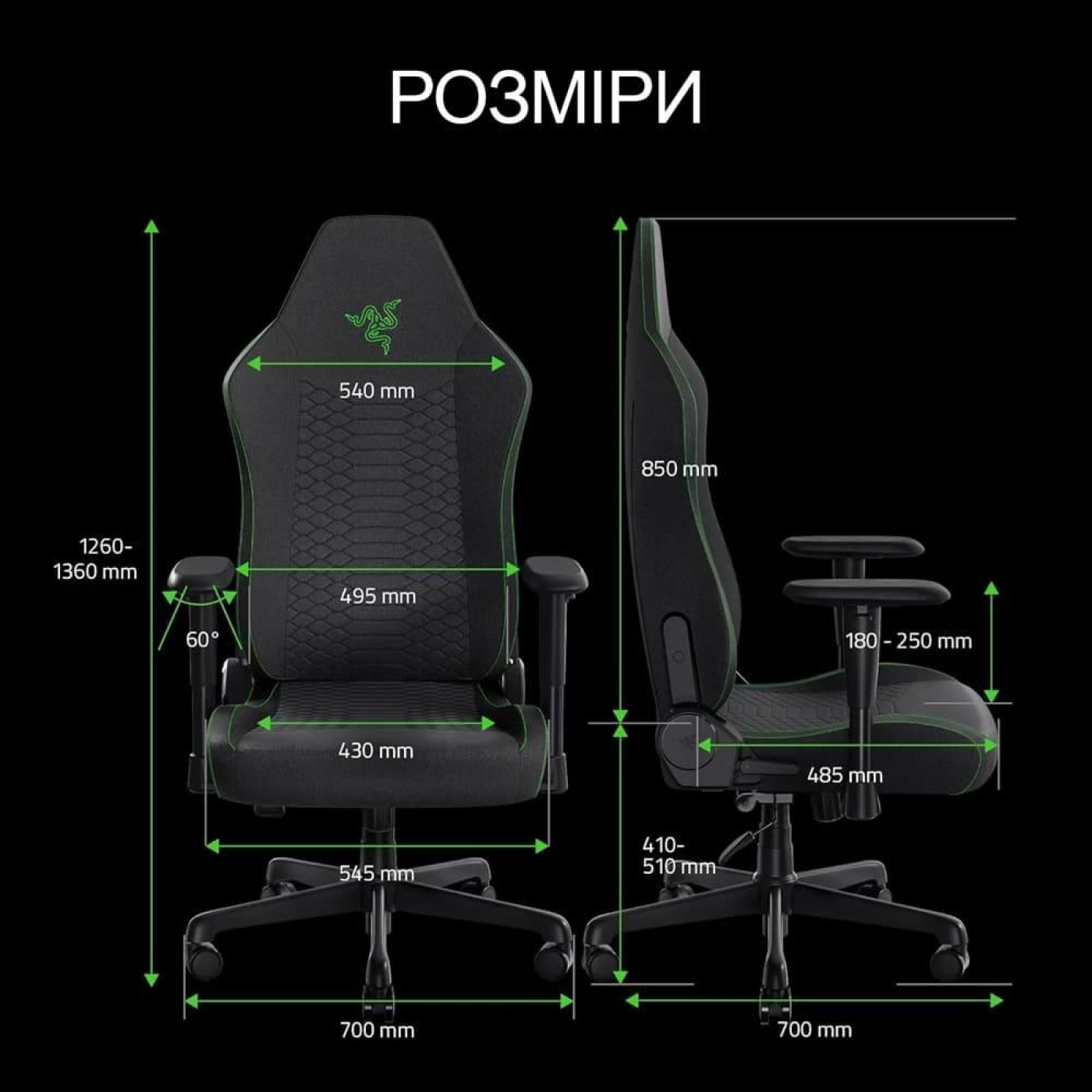Игровое кресло Razer Iskur V2 Fabric Black (RZ38-05310100-R3G1)