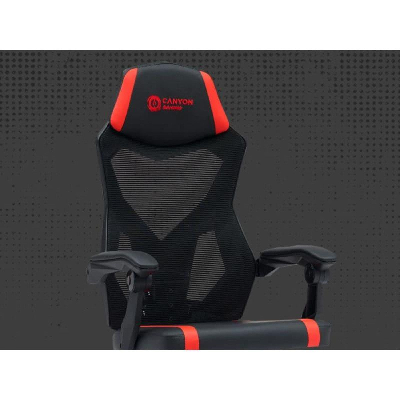Ігрове крісло Canyon Flow MCH01 Mesh Black Red (CNE-MCH01R)