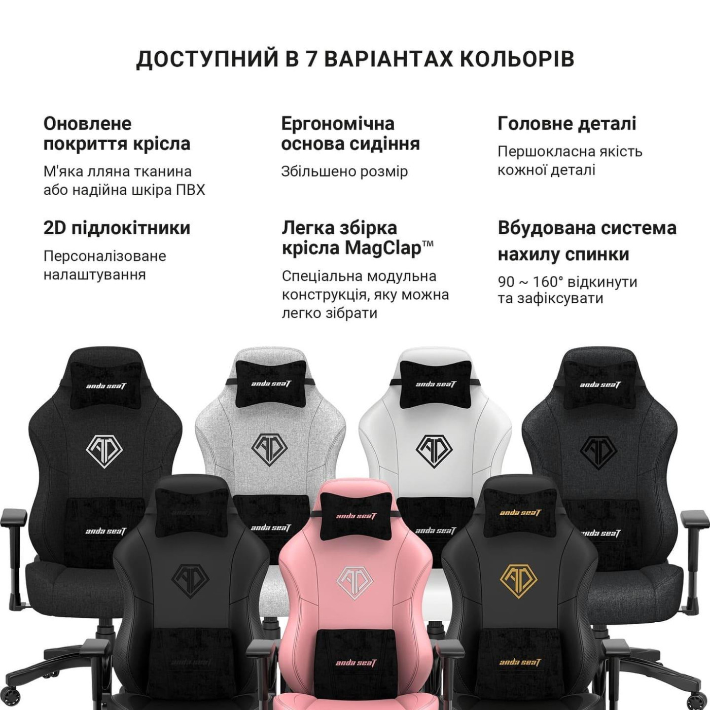 Игровое кресло Anda Seat Phantom 3 XL Fabric Dark Gray (AD18XL-52-GB-F-G01)