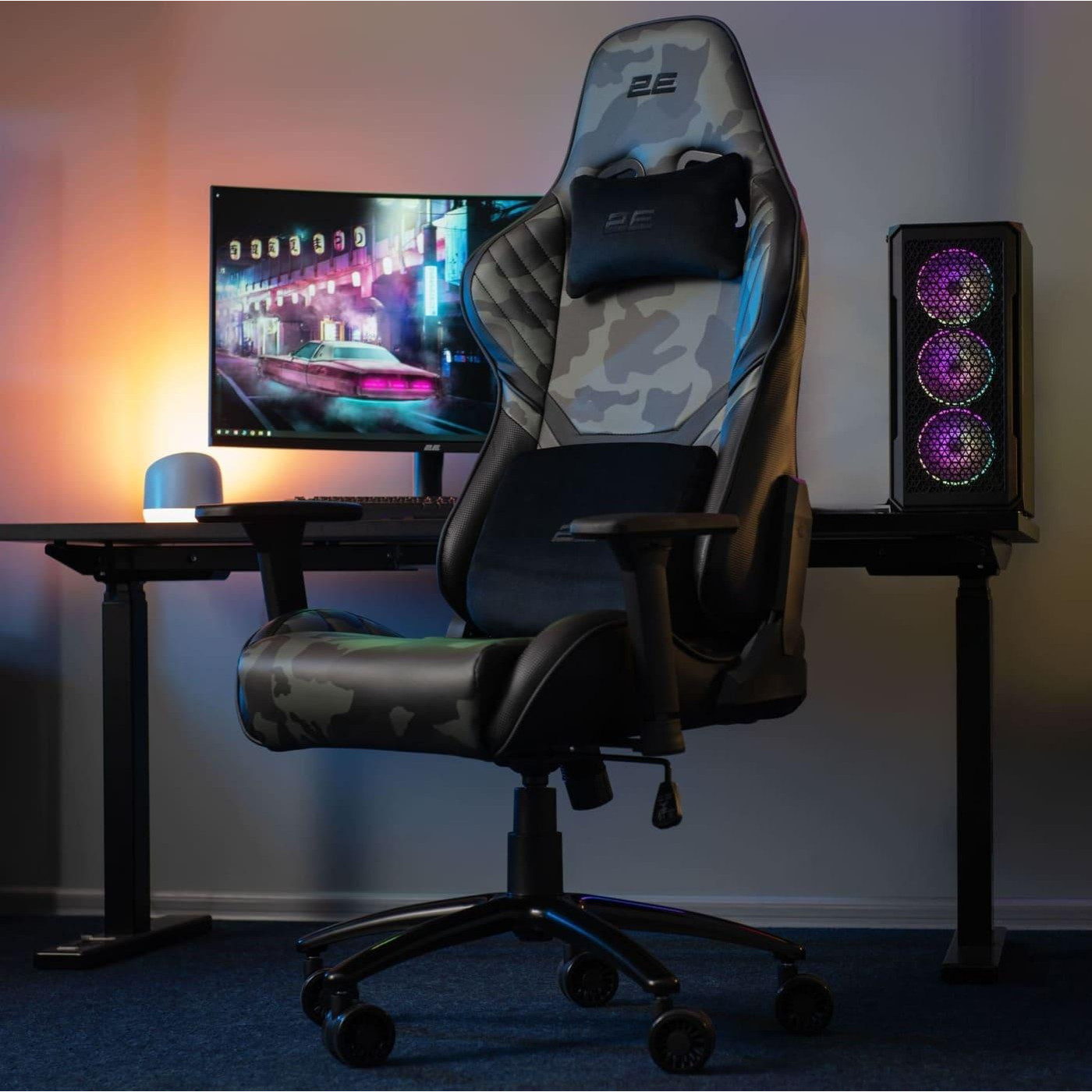 Игровое кресло 2E GAMING HIBAGON II Black/Camo (2E-GC-HIB-BK)