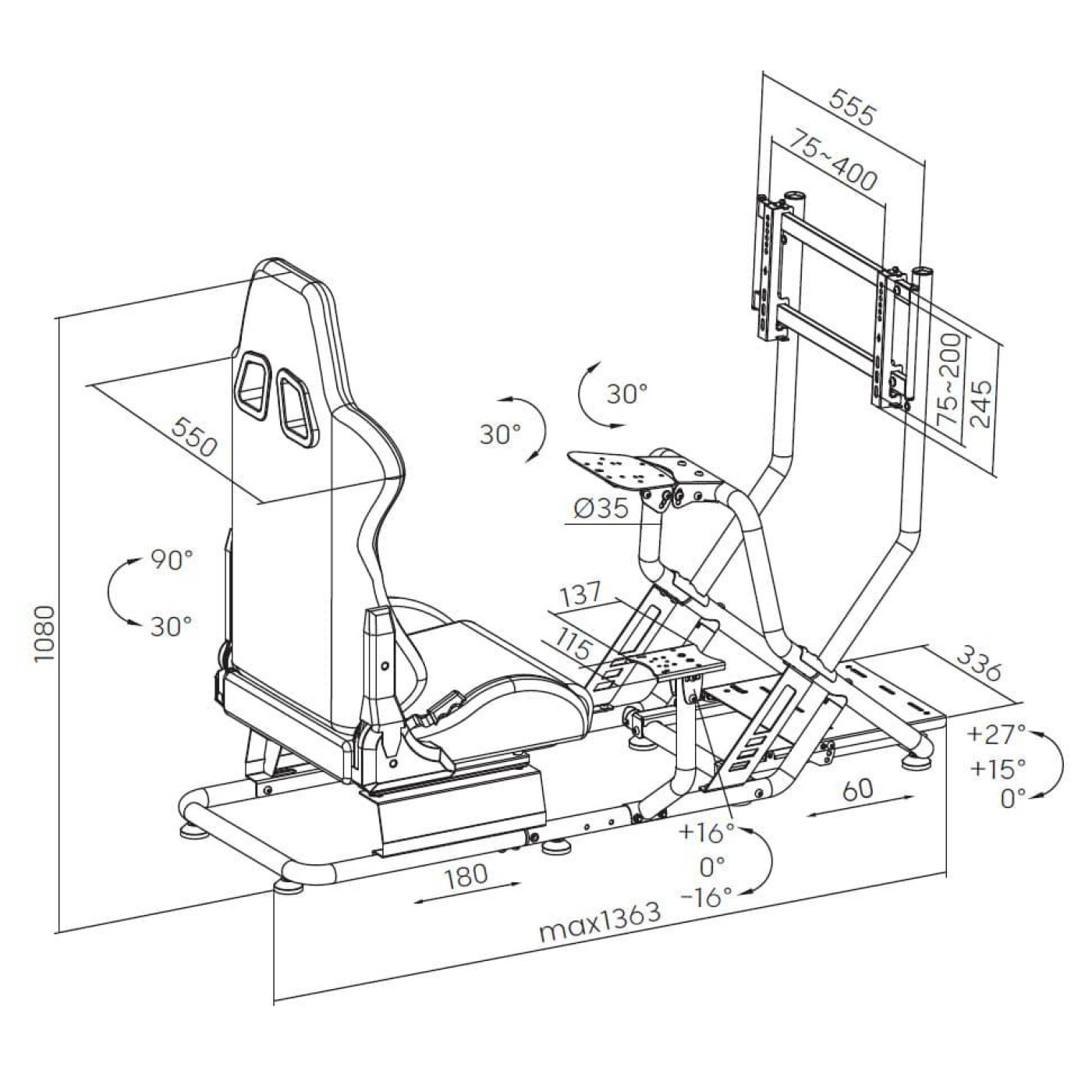 Игровое кресло GamePro RS115 (RS115)
