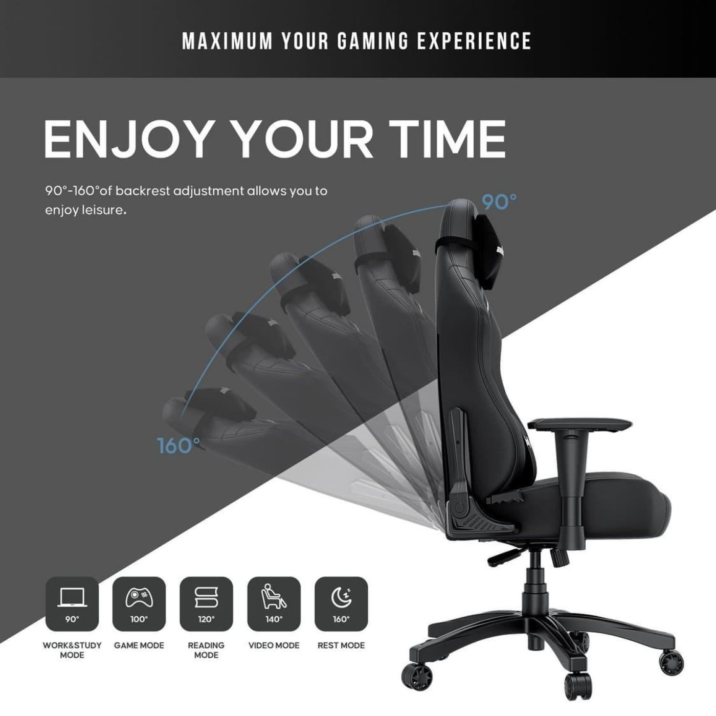 Ігрове крісло Anda Seat Luna L Black (AD18-44-B-PV)
