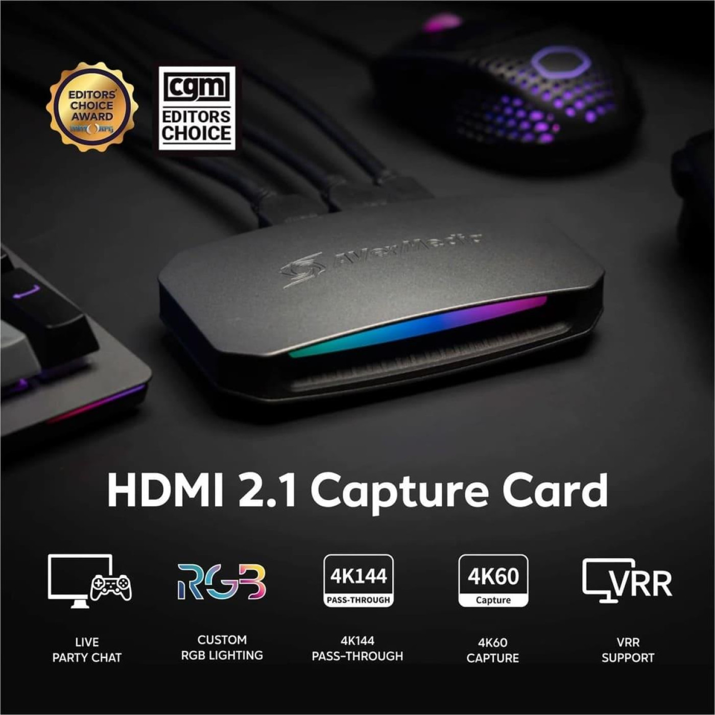 Устройство захвата видео AVerMedia GC553G2 ULTRA 2.1 RGB, 2160p144(pass-trought), 2160p60(record), чорний