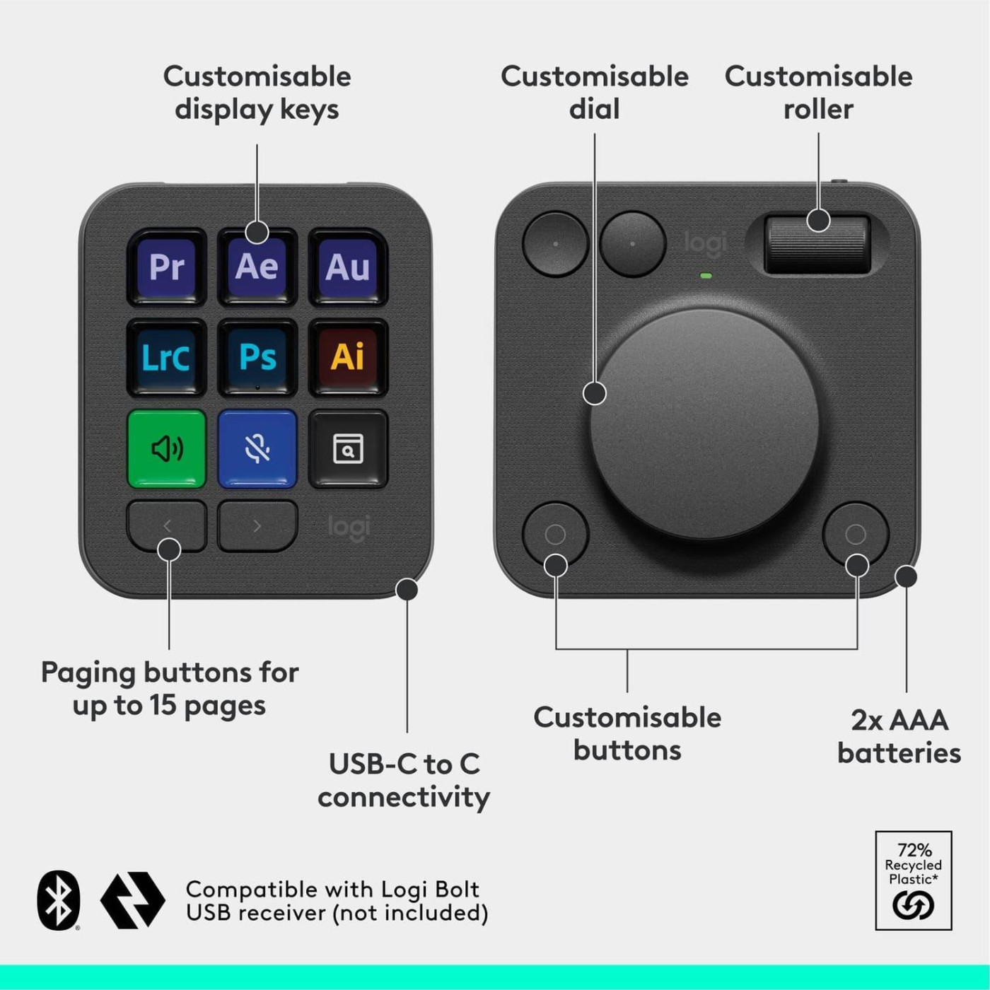 Контролер Logitech MX Creative Console Graphite