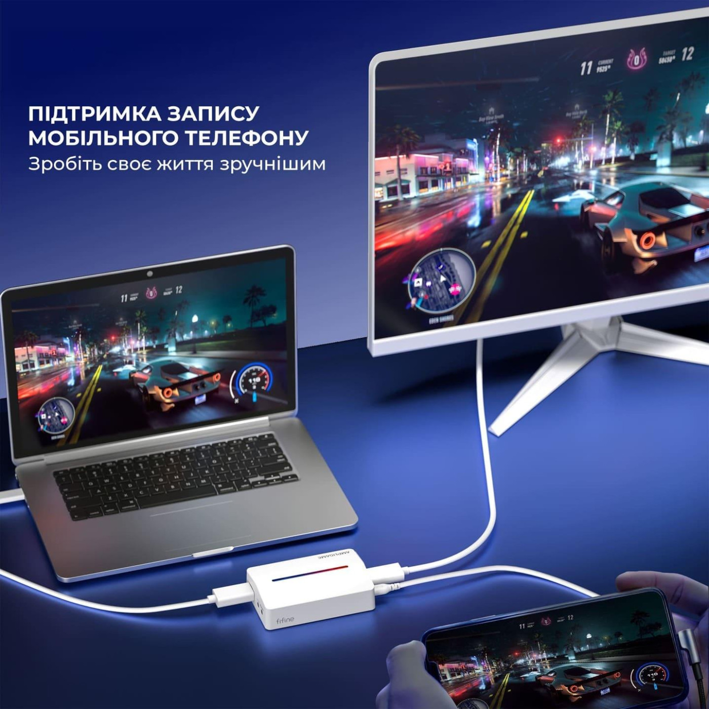 Устройство захвата видео Fifine V3W Game collection card