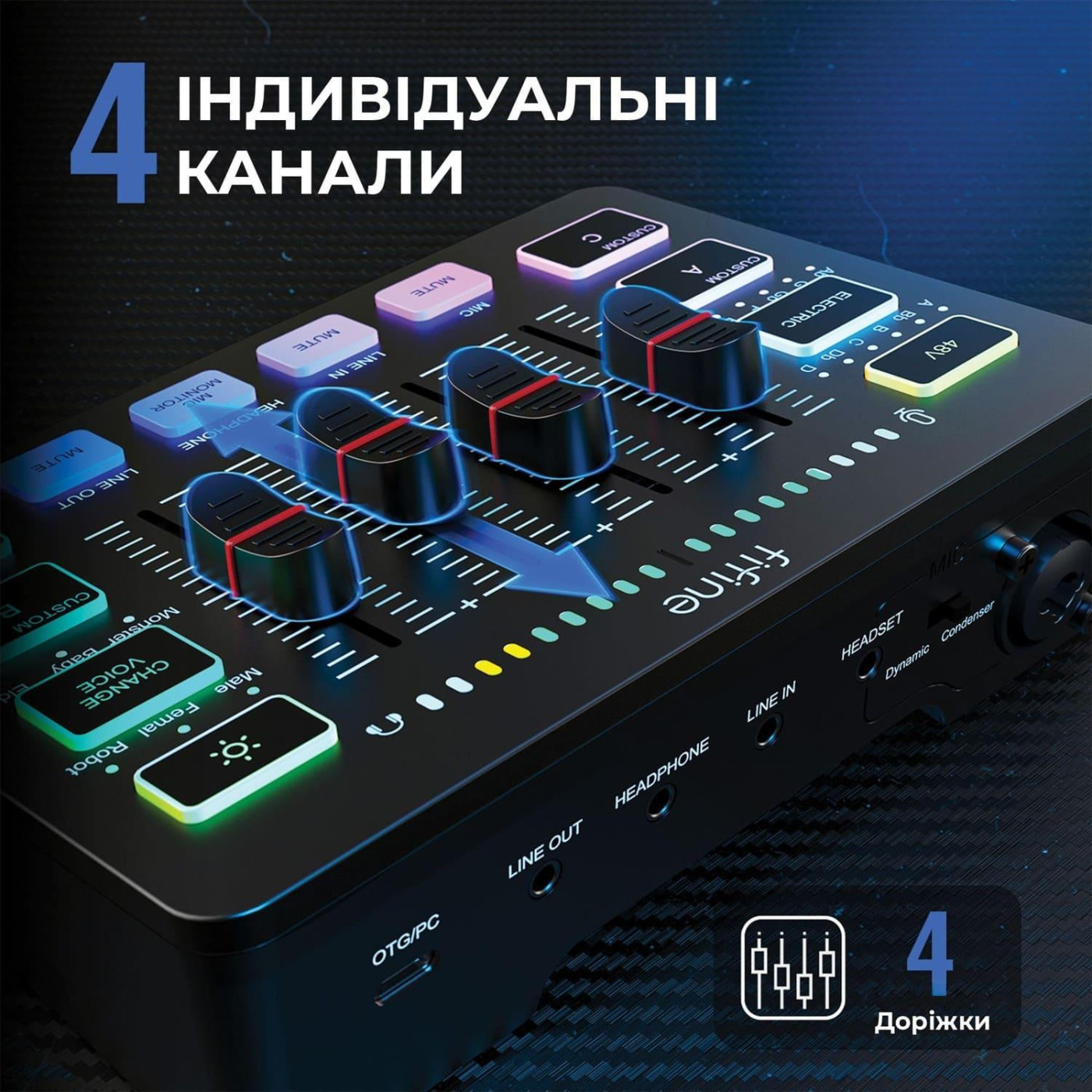 Набор для аудиозаписи Fifine KS5 (Микрофон + аудиоинтерфейс)