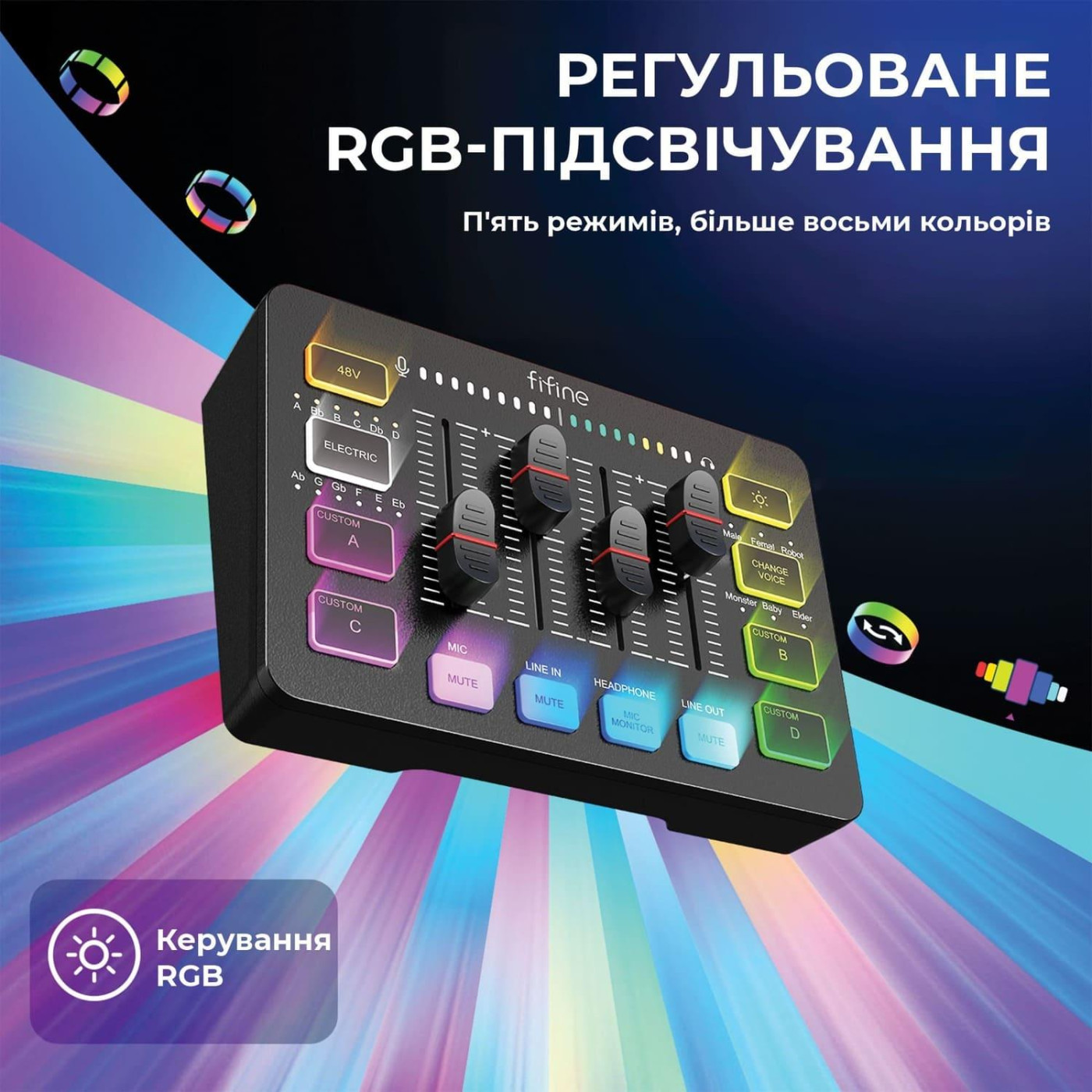 Набор для аудиозаписи Fifine KS5 (Микрофон + аудиоинтерфейс)