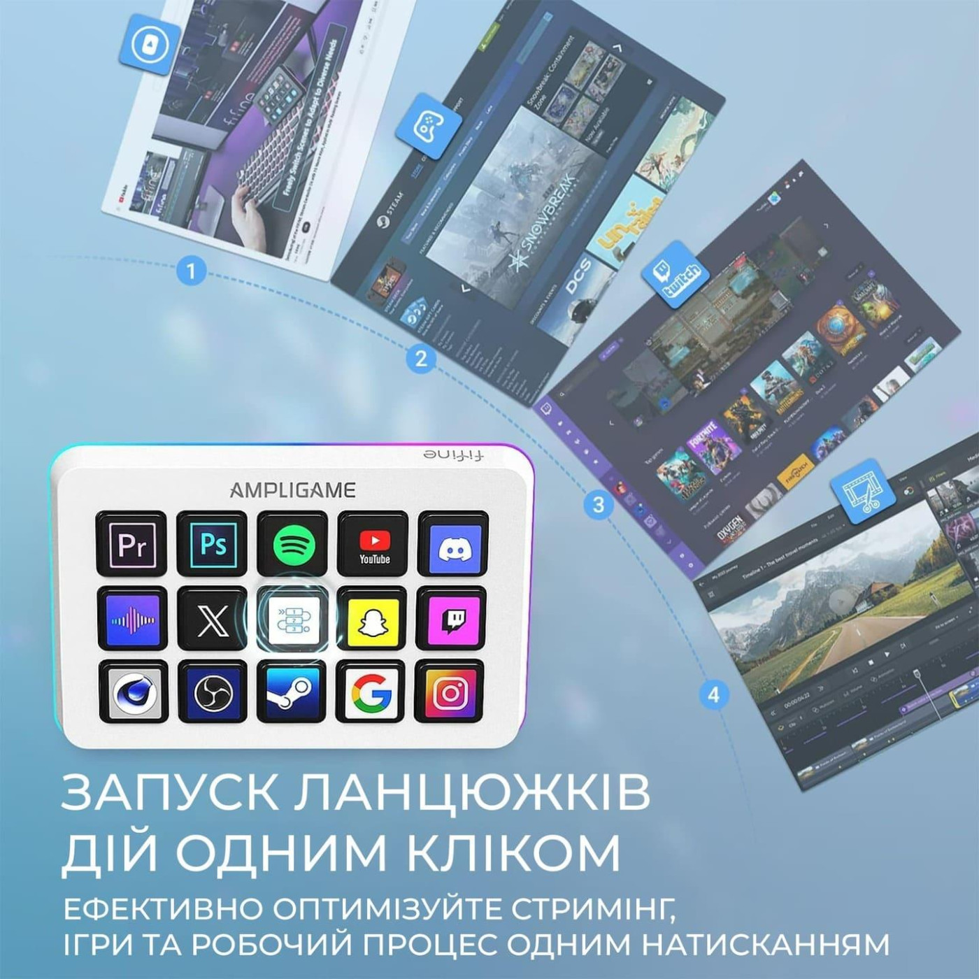 Контролер Fifine Stream Deck D6W