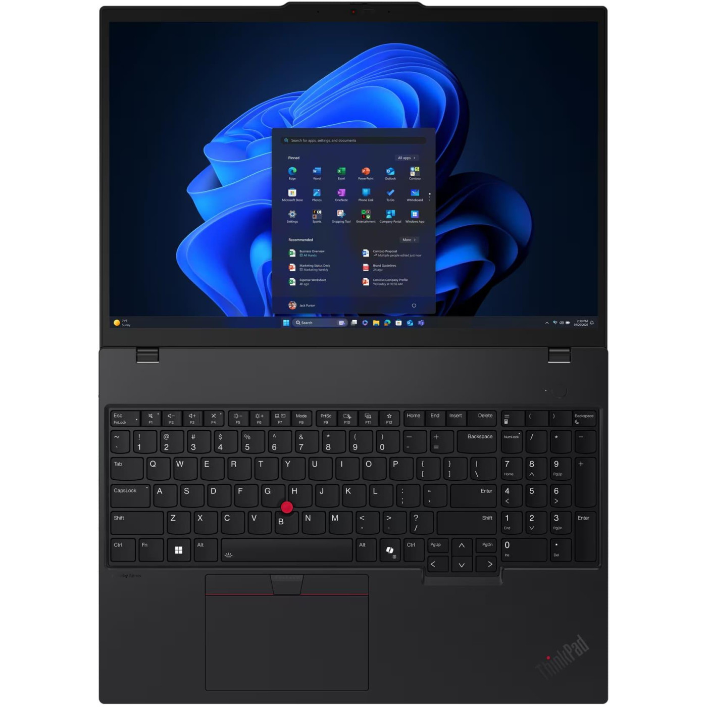 Ноутбук Lenovo 16 ThinkPad T16 Gen 4 FHD IPS/Intel U5-225U/16GB/512SSD/Intel Graphics/W11P/Black (21QE002TRA)