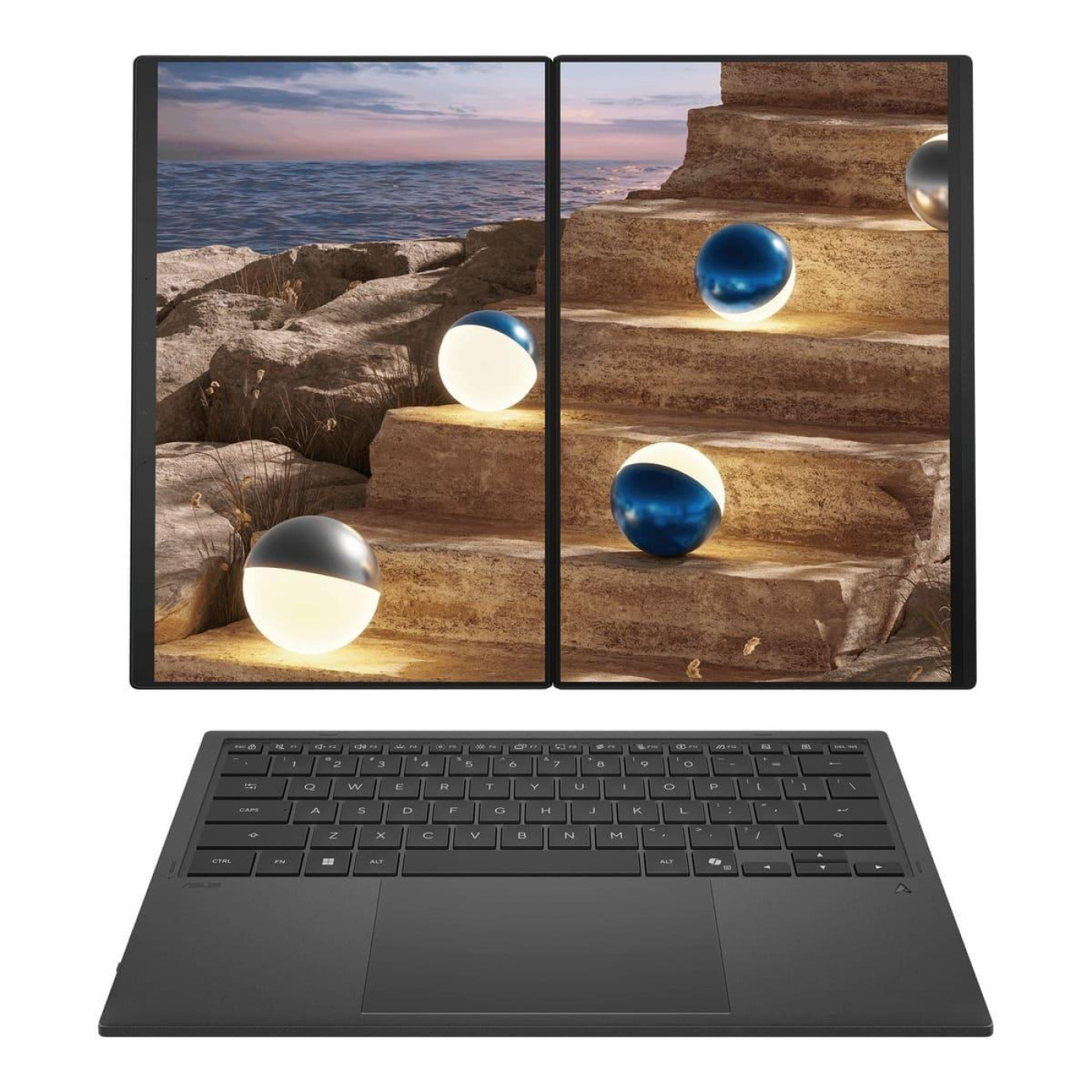 Ноутбук ASUS 14 Zenbook Duo UX8407AA-SN604W 3K Touch OLED/Intel Core Ultra X9 378H/32GB/2TB/UMA/W11P/Silver (90NB16V1-M00ZD0)