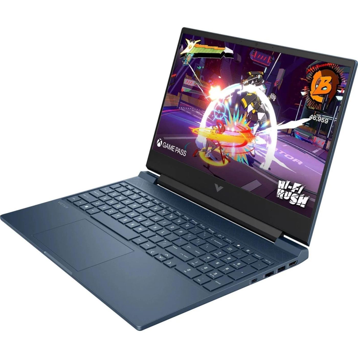 Ноутбук HP 15.6 Victus 15-fb3117ua FHD IPS/Ryzen 7 7445HS/16GB/512 SSD/RTX 4050 6GB/DOS/Blue (DM8F7EA)