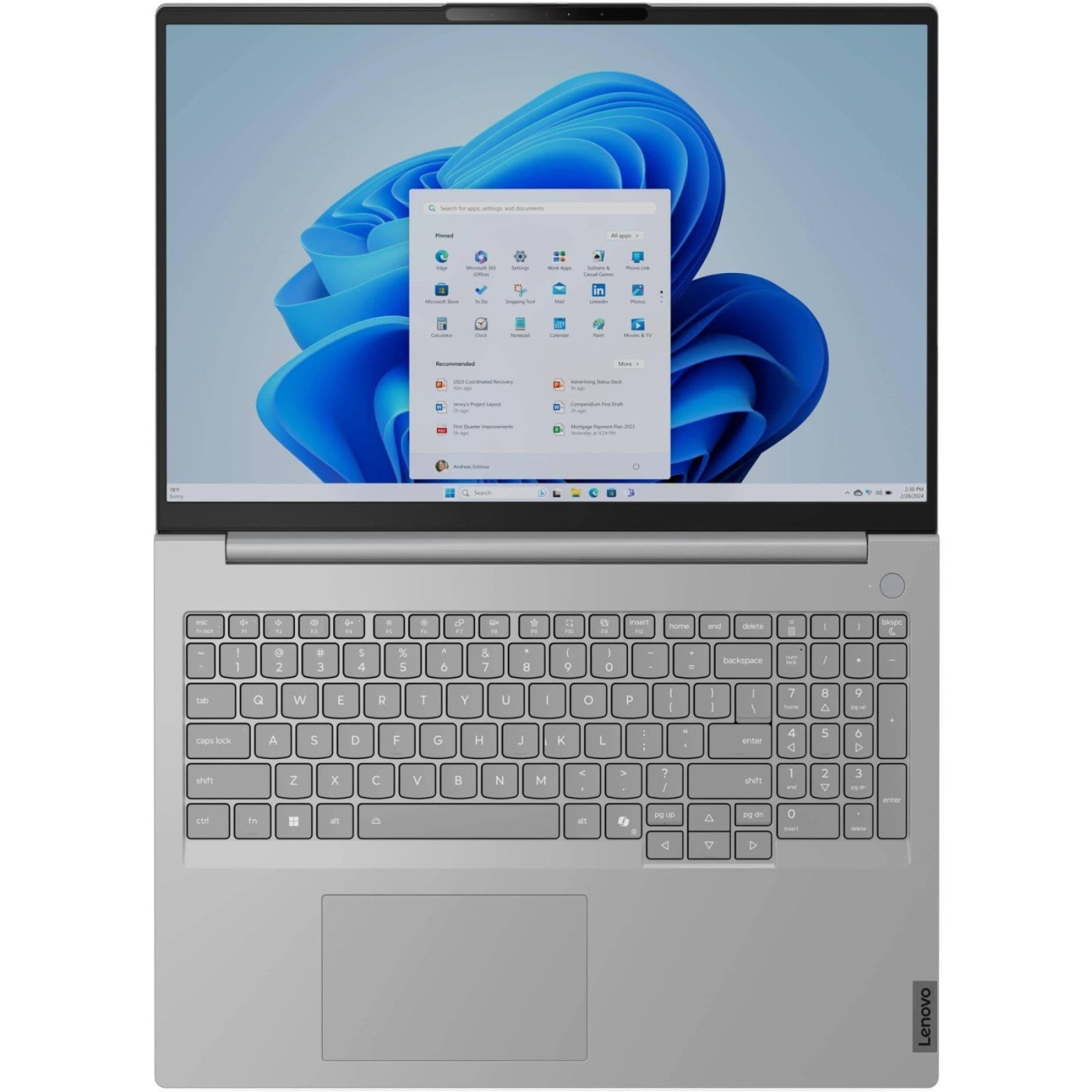 Ноутбук Lenovo 16 ThinkBook 16 G8 FHD IPS 60Hz/i5-13420H/16GB/512 SSD/Intel UHD/W11P/Arctic Grey (21SH00JRRA)