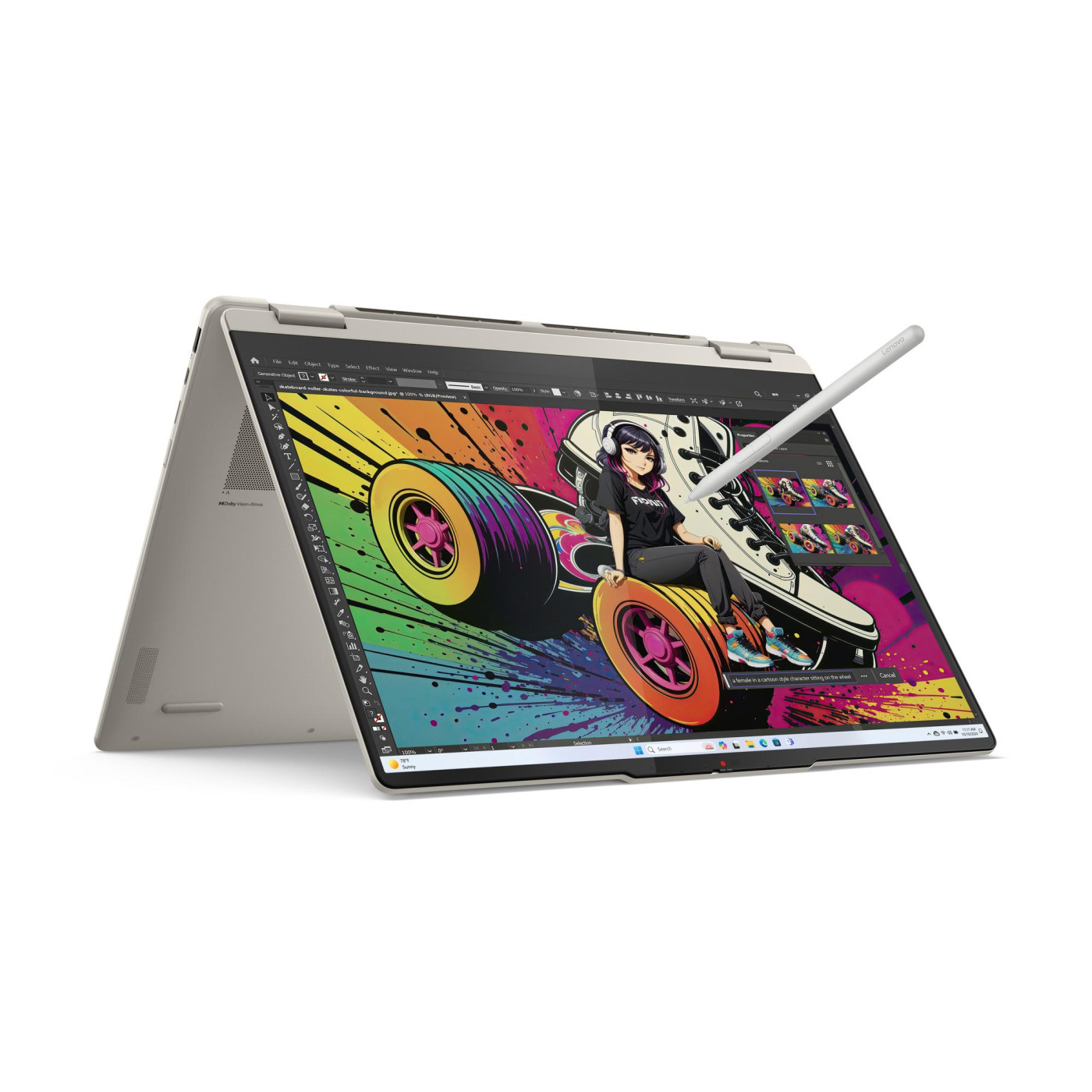 Ноутбук Lenovo 16 Yoga 7 2-in-1 16AKP10 2.8K OLED/Ryzen 7 AI 350/32GB/1TB/Intel UHD/DOS/Seashell (83JU001LRA)