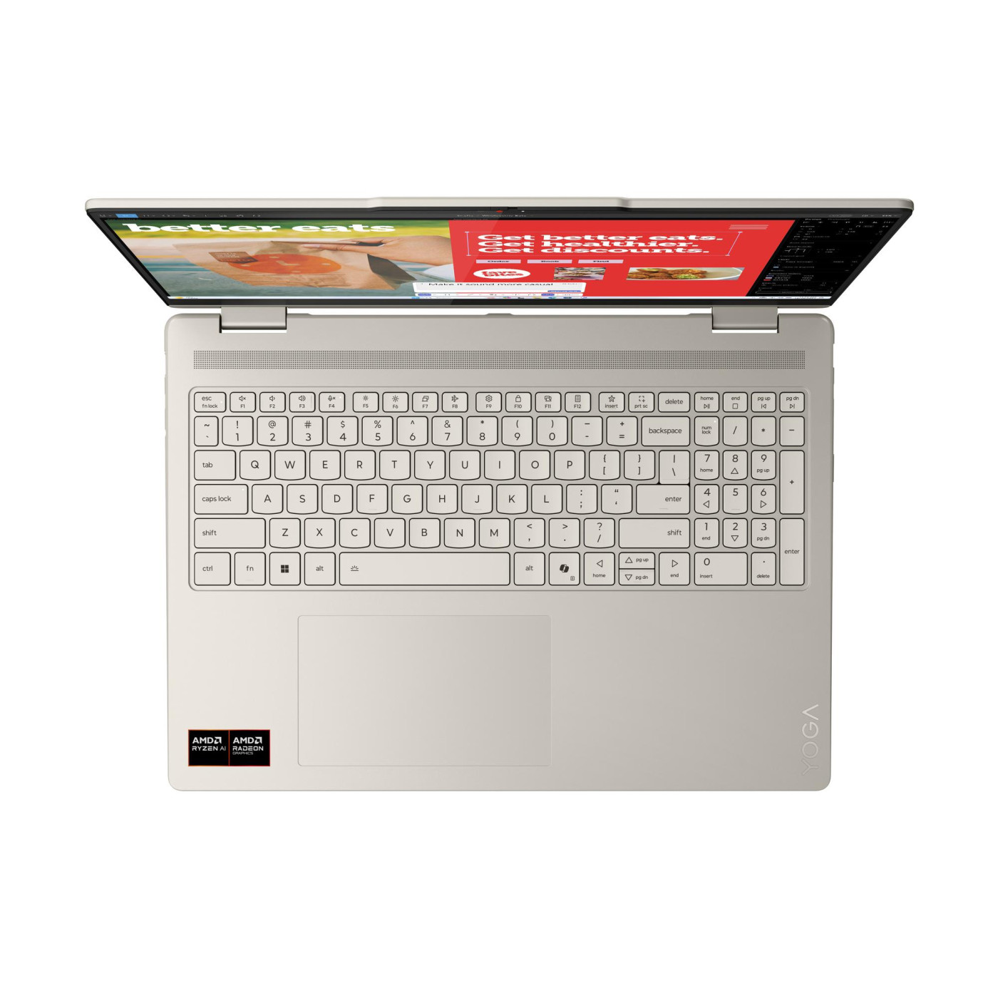 Ноутбук Lenovo 16 Yoga 7 2-in-1 16AKP10 2.8K OLED/Ryzen 7 AI 350/32GB/1TB/Intel UHD/DOS/Seashell (83JU001LRA)