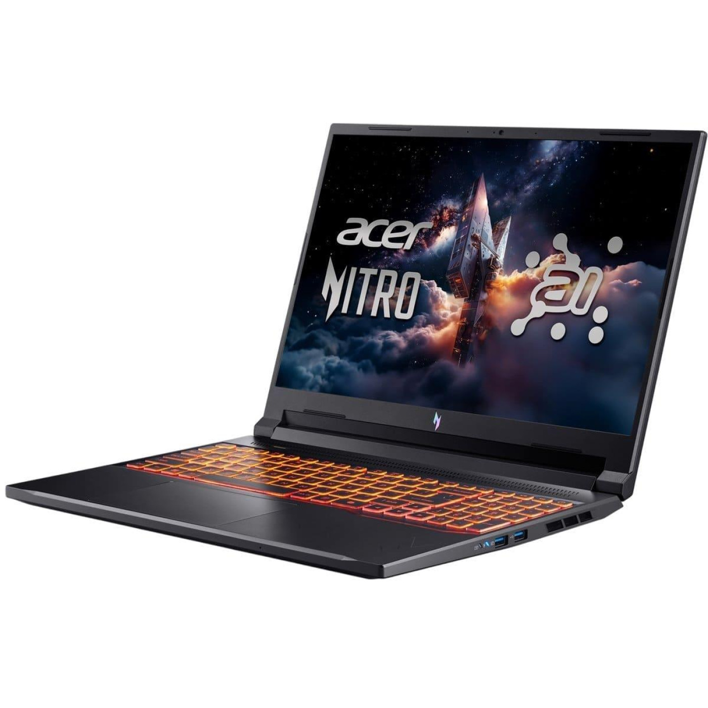 Ноутбук Acer 16 Nitro V 16 AI ANV16-42-R0S5 FHD IPS 180Hz/Ryzen 5 240/16GB/512SSD/RTX 3050/DOS/Black (NH.U1KEU.008)