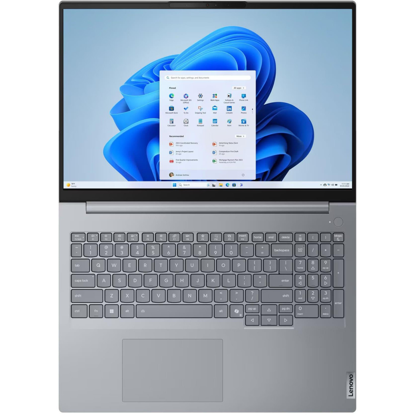 Ноутбук Lenovo 16 ThinkBook 16 G8 IAL/U7-255H/32GB/1TB SSD/Intel Arc/W11P/Gray Arctic (21SK007RRA)