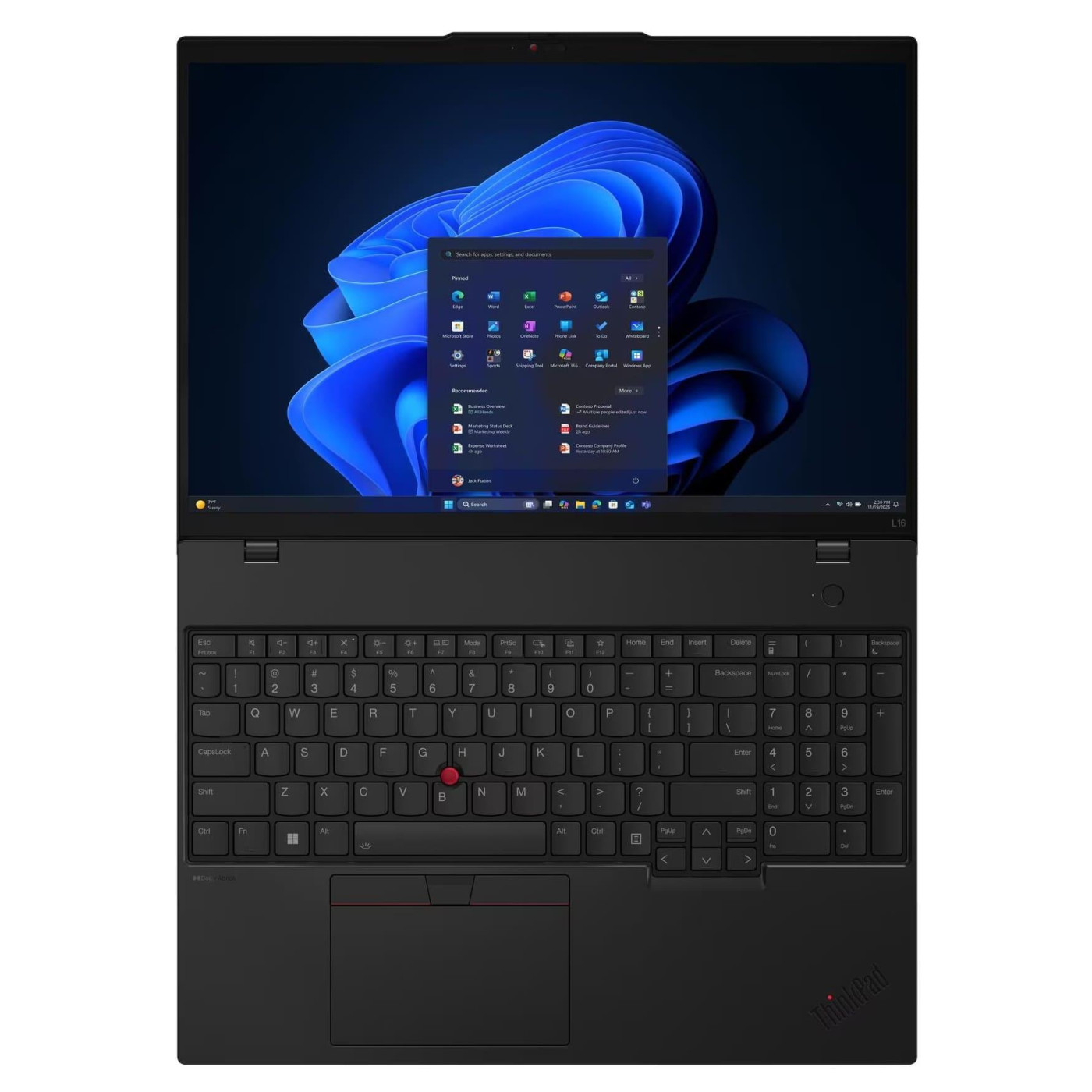 Ноутбук Lenovo 16 ThinkPad L16 Gen 2 WUXGA IPS 60Hz/Intel Core Ultra 7 255U/16GB/512 SSD/Intel UHD Graphics/W11P/Black (21SA002EGE)