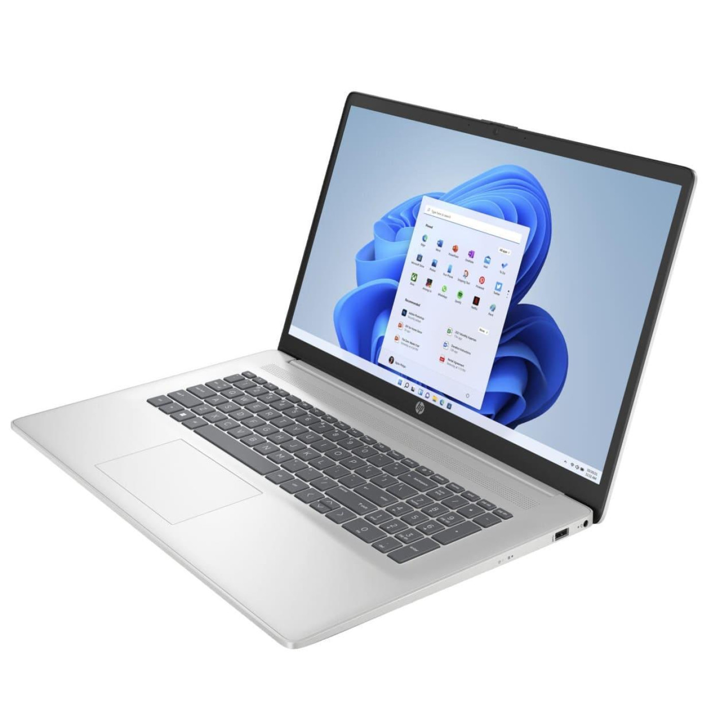 Ноутбук 17.3 HP 17-cn0001tg 1600x900 TN+film Touchscreen/Intel Pentium Silver N5030/4GB/128 SSD/Intel UHD Graphics/Windows 11 S/Natural Silver (8C347U U1