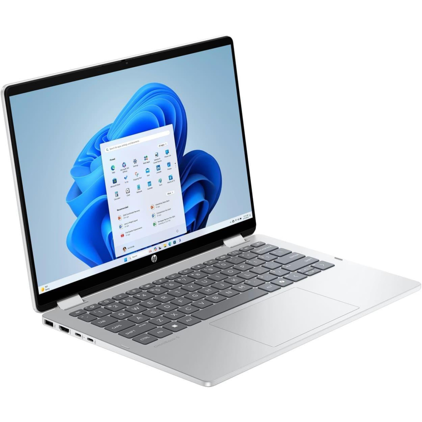 Ноутбук HP 14 OmniBook 5 Flip 14-fp0014ua/Intel C5-120U/16GB/1TB/Intel Graphics/DOS/Glacier Silver (D16C5EA)