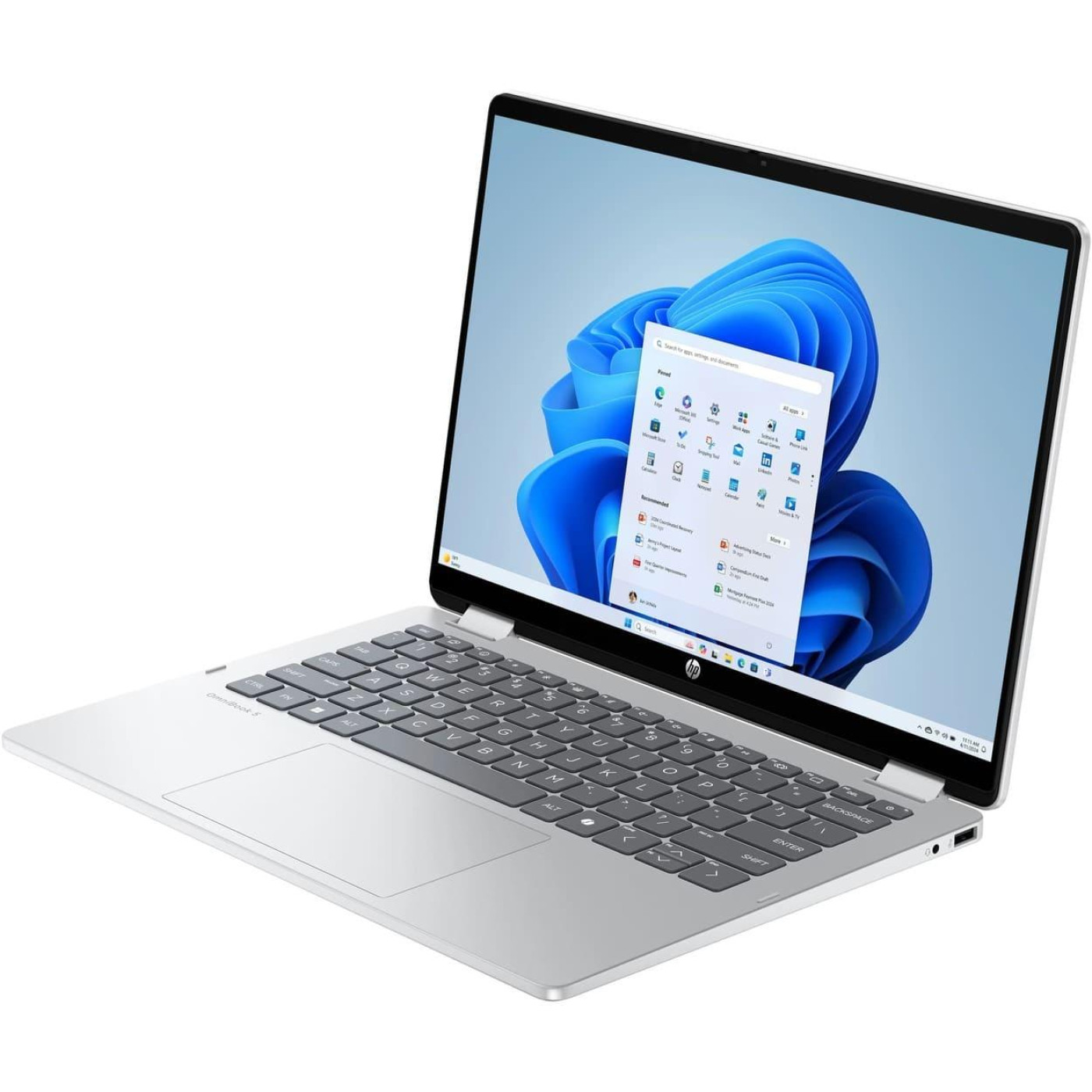 Ноутбук HP 14 OmniBook 5 Flip 14-fp0014ua/Intel C5-120U/16GB/1TB/Intel Graphics/DOS/Glacier Silver (D16C5EA)