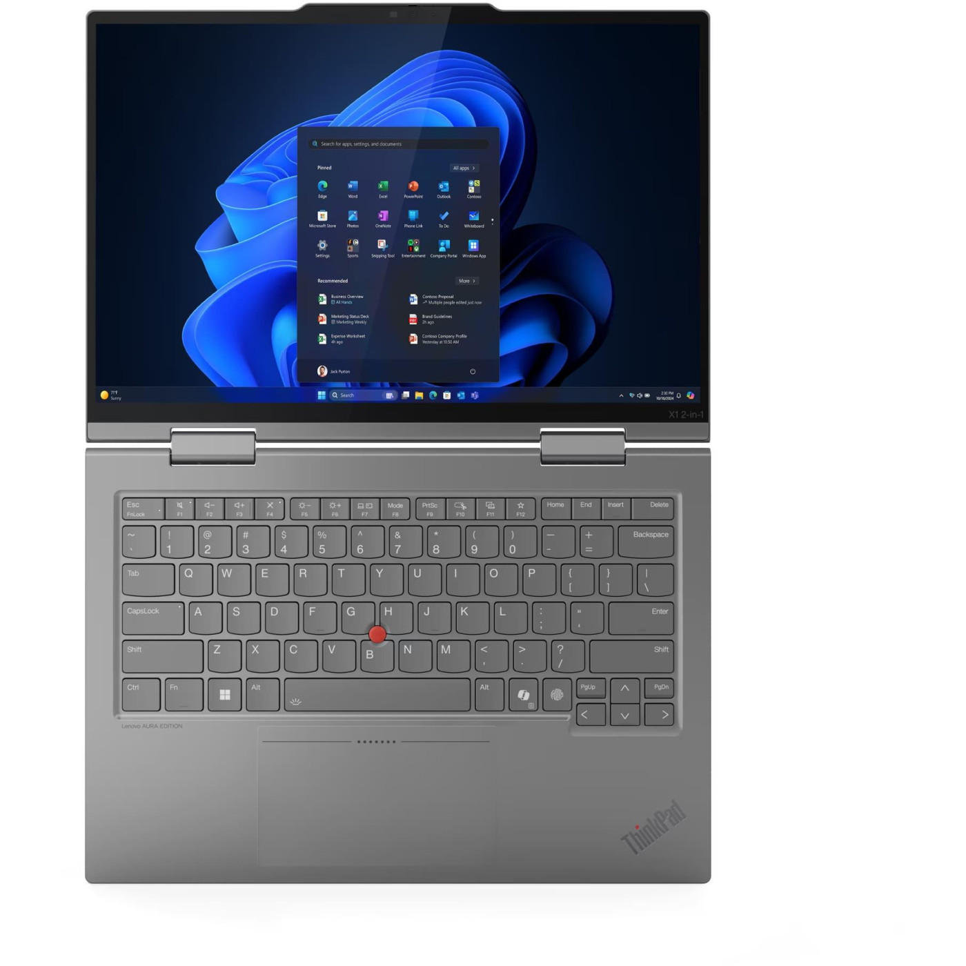 Ноутбук Lenovo 14 ThinkPad X1 2-in-1 G10 2.8K OLED/U7-258V/32GB/1TB/Intel Arc/Win11Pro/Grey (21NVS0LJ00)