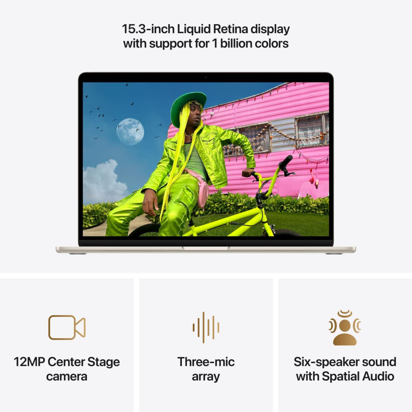 Ноутбук Apple 15.3 MacBook Air / M5/16GB/512SSD/UMA/MacOS/Starlight (MDVD4UA/A)