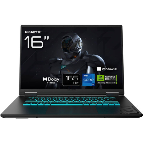 Ноутбук GIGABYTE 16 Gaming A16 CTHI3DE894SH 1920x1200 IPS 165Hz/Intel Core i7-13620H/16GB/1TB/RTX 5050/W11H/Black Steel (CTHI3DE894SH) U1