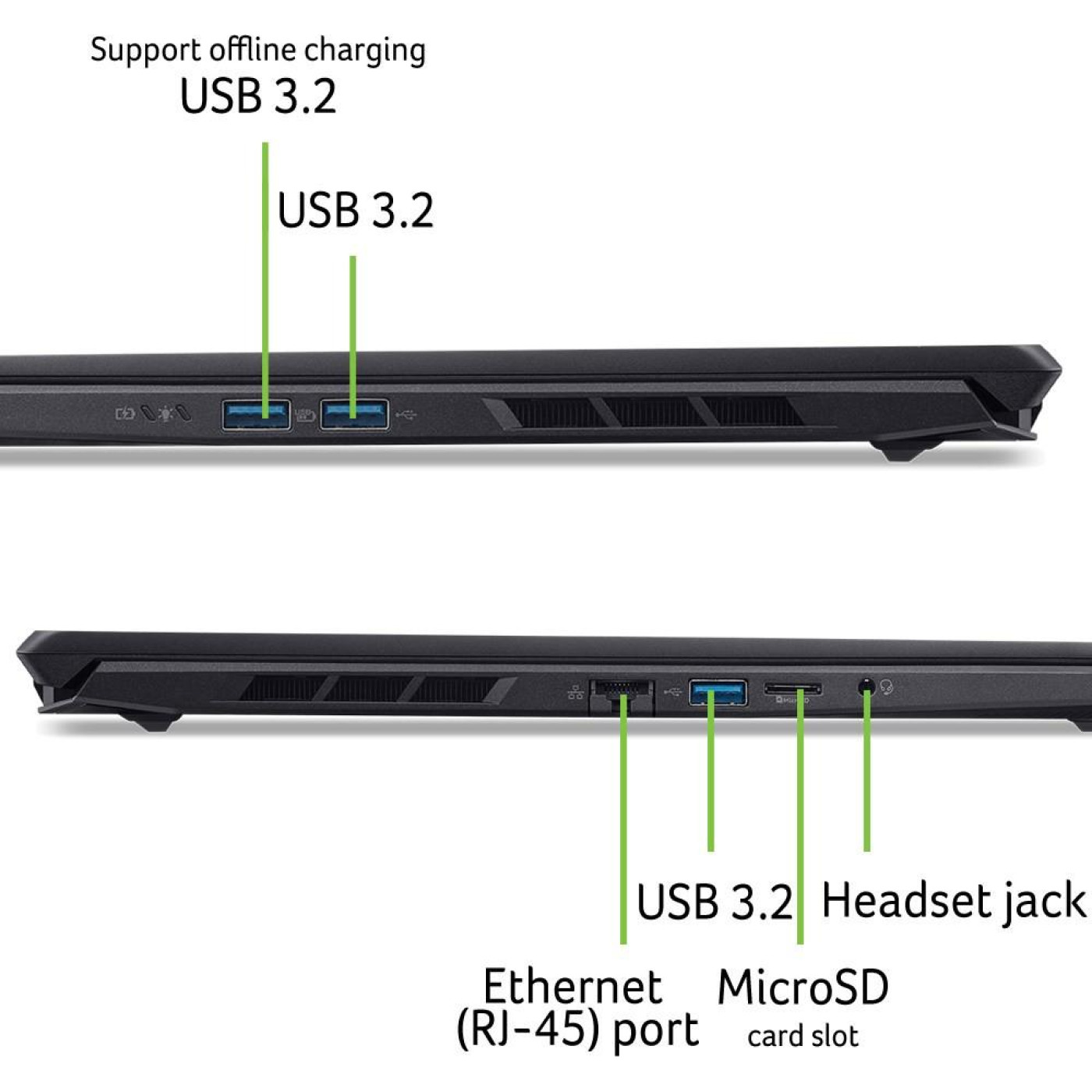 Ноутбук Acer 16 Nitro V 16S ANV16S-71 WUXGA IPS/Intel 5-210H/32GB/1TB/RTX 5050 8GB/DOS/Black (NH.U27EU.003)