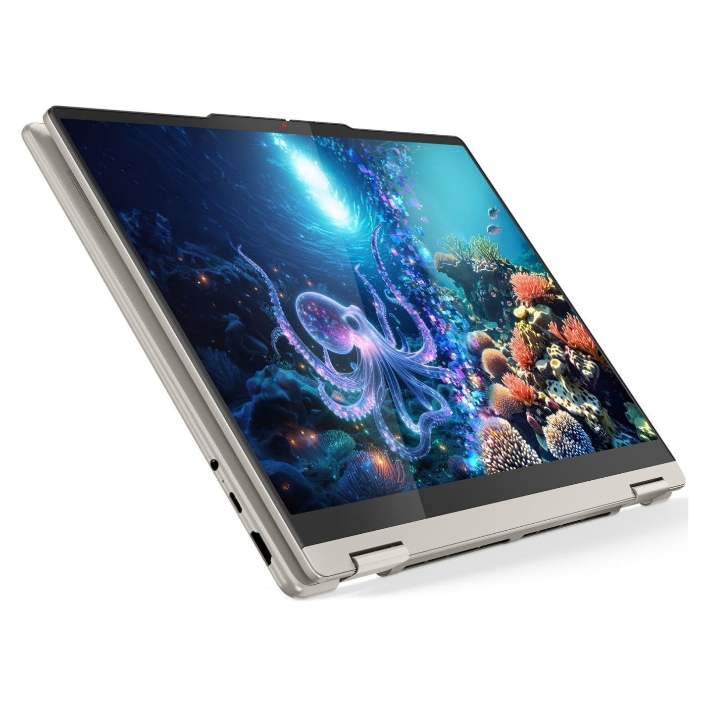 Ноутбук Lenovo 14 Yoga 7 2-in-1 14AKP10 OLED Touch/R5 AI 340/16GB/1TB/UMA/DOS/Pen/Seashell (83JR007JRA)