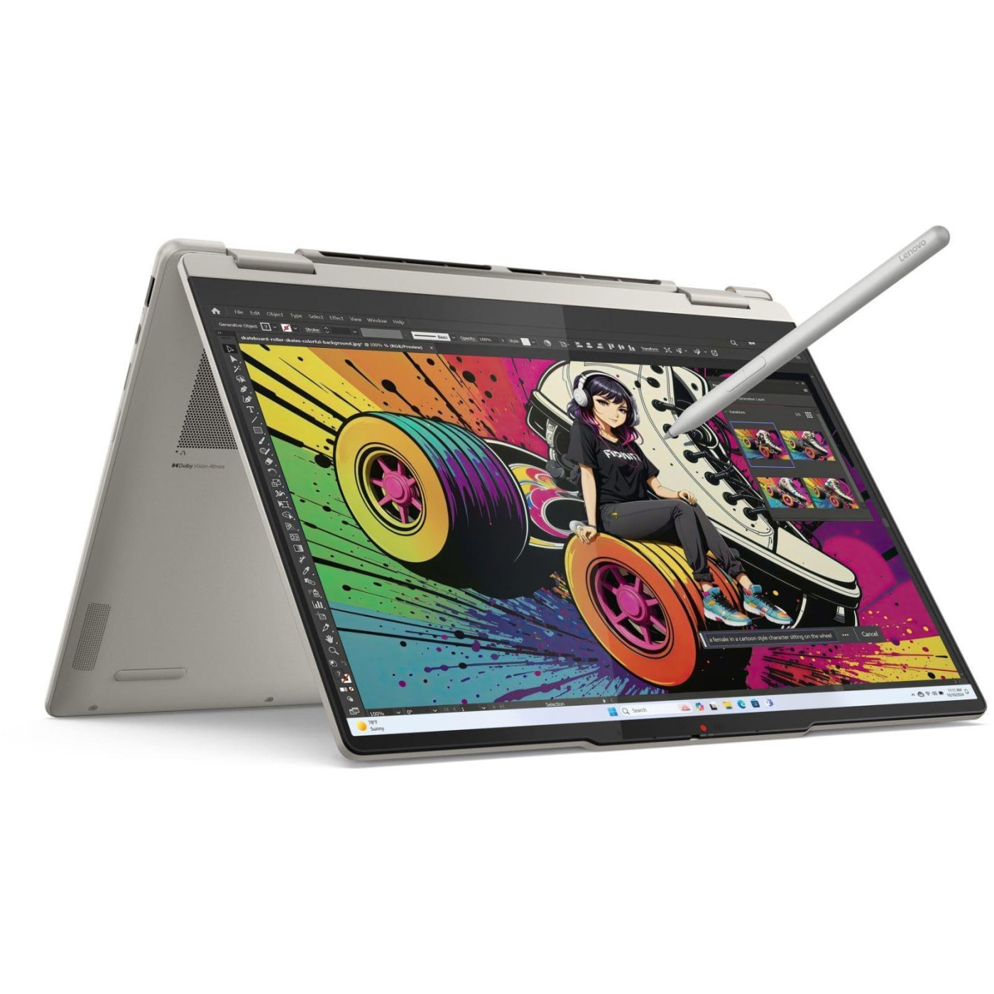 Ноутбук Lenovo 14 Yoga 7 2-in-1 14AKP10 OLED Touch/R5 AI 340/16GB/1TB/UMA/DOS/Pen/Seashell (83JR007JRA)