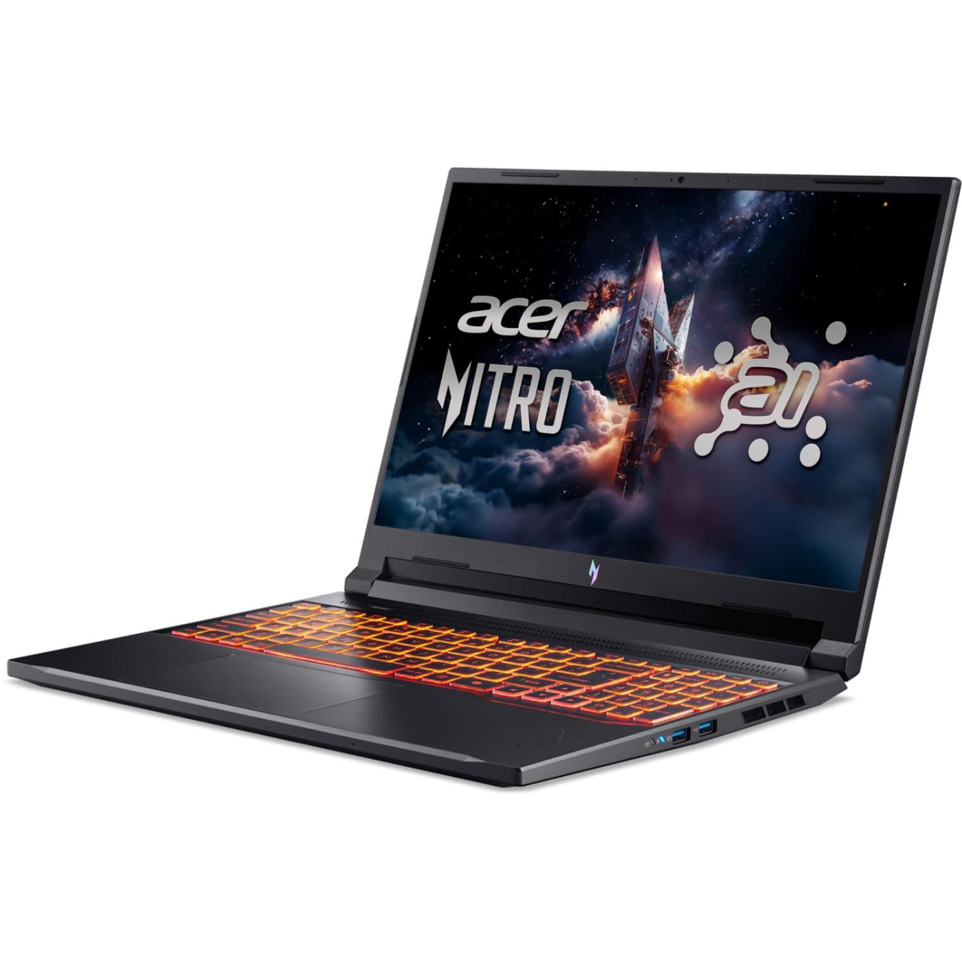Ноутбук Acer 16 Nitro V 16 ANV16-42 WUXGA IPS/AMD R7-260/16GB/1TB/RTX 5070 8GB/Linux/Black (NH.U1FEU.003)