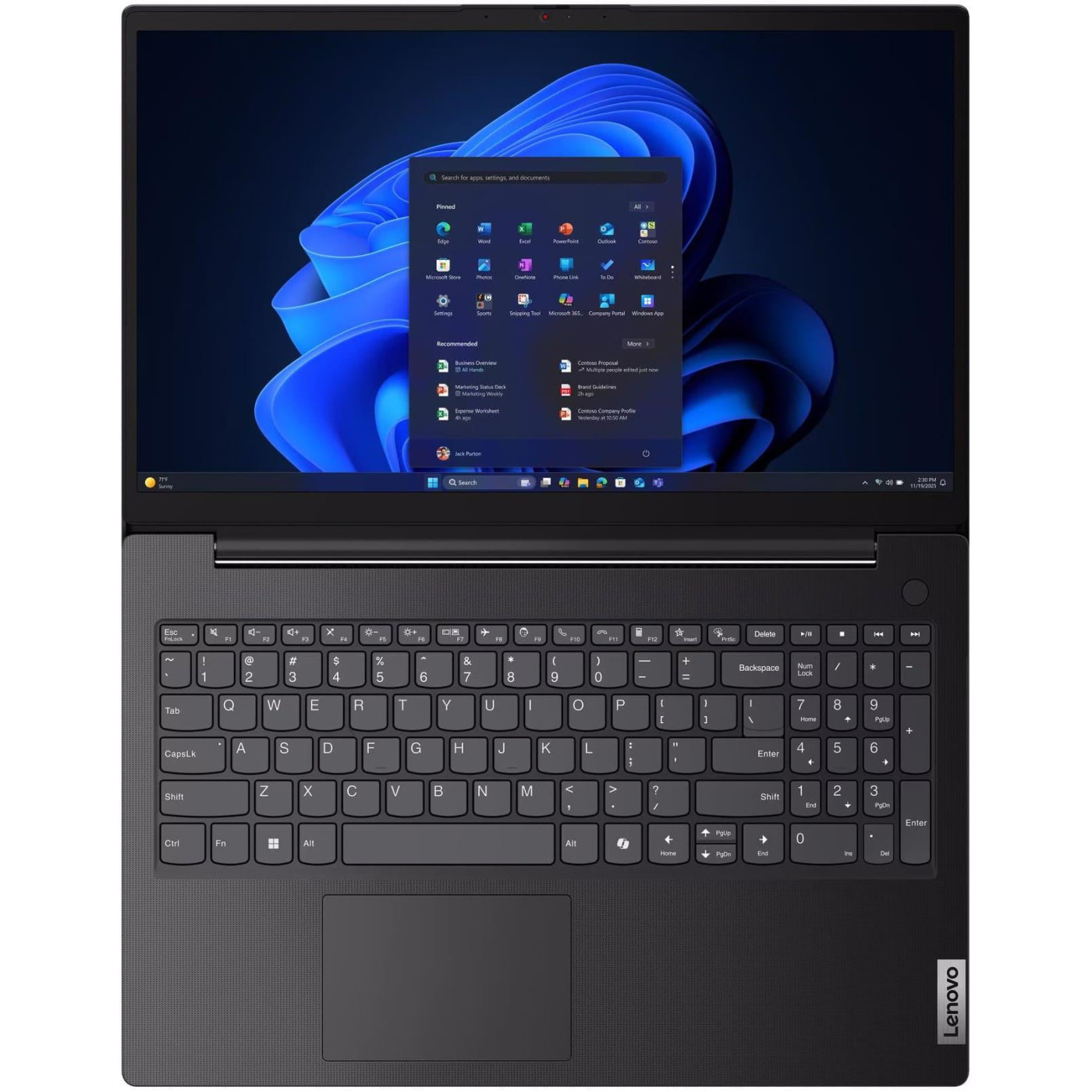 Ноутбук Lenovo 15.6 V15 G6 ITN/Intel N100/8GB/256SSD/Intel HD/DOS/Business Black (83M4001LRA)
