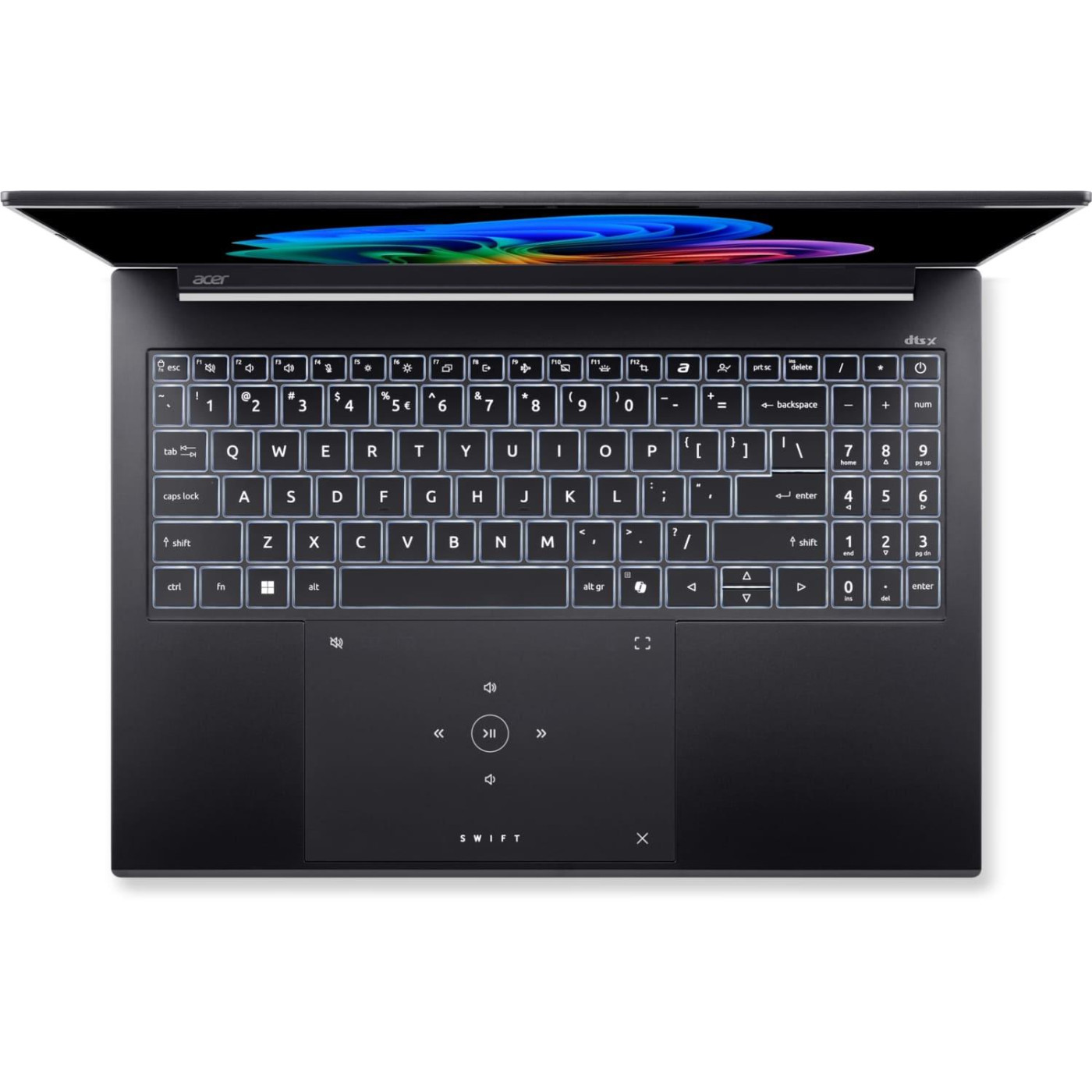 Ноутбук Acer 16 Swift Go 16 AI SFG16-74-93TW 2048x1280 OLED 120Hz/Intel Core Ultra 9 288V/32GB/1TB+1TB/Intel Arc Graphics 140V/W11H/Obsidian Black (NX