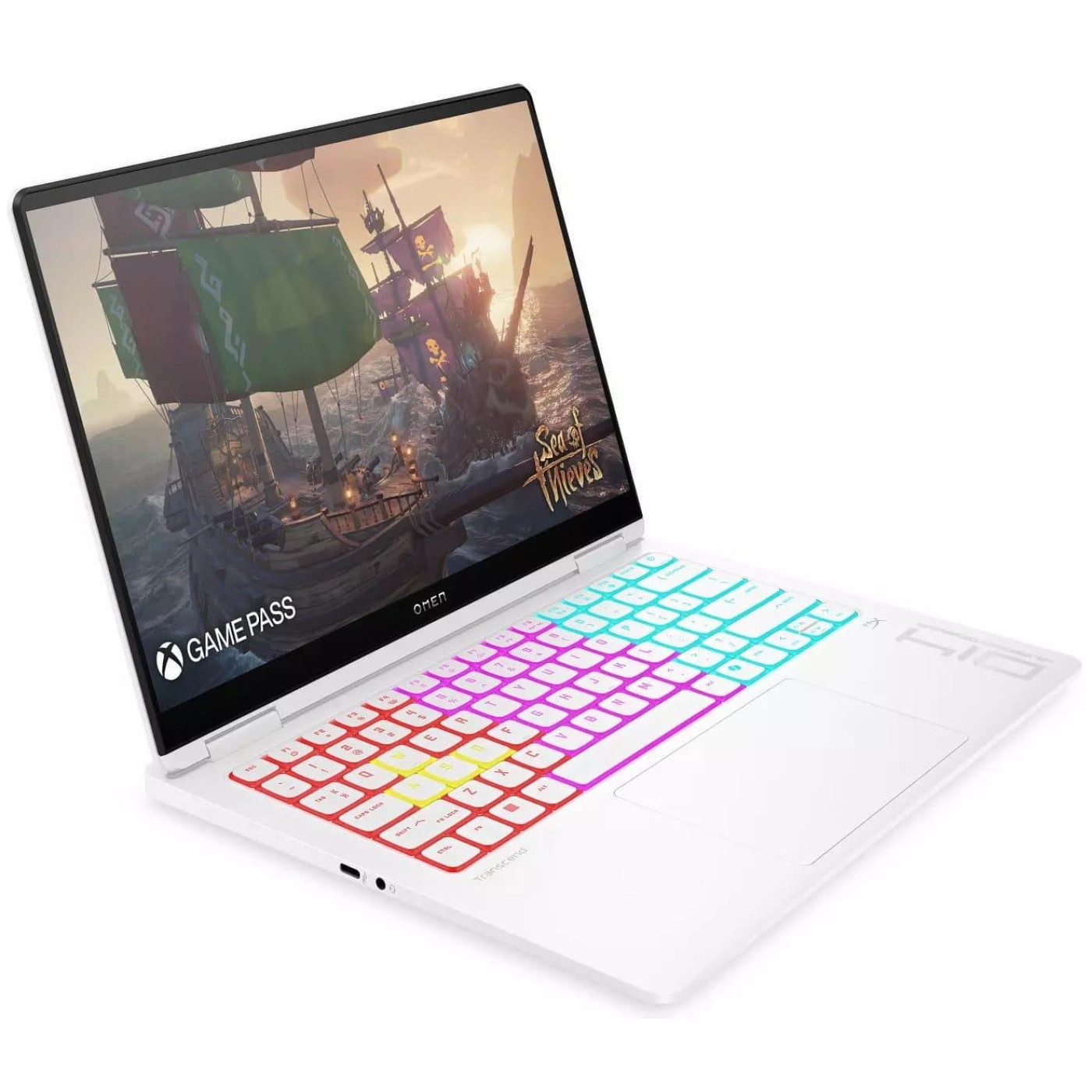 Ноутбук HP 14.5 Omen Transcend 14t-fb1000 Gaming 2.8K OLED 120Hz/Intel Core Ultra 7 255HX/32GB/4TB/RTX 5060 8GB/W11H/Ceramic White (D82X324) U1