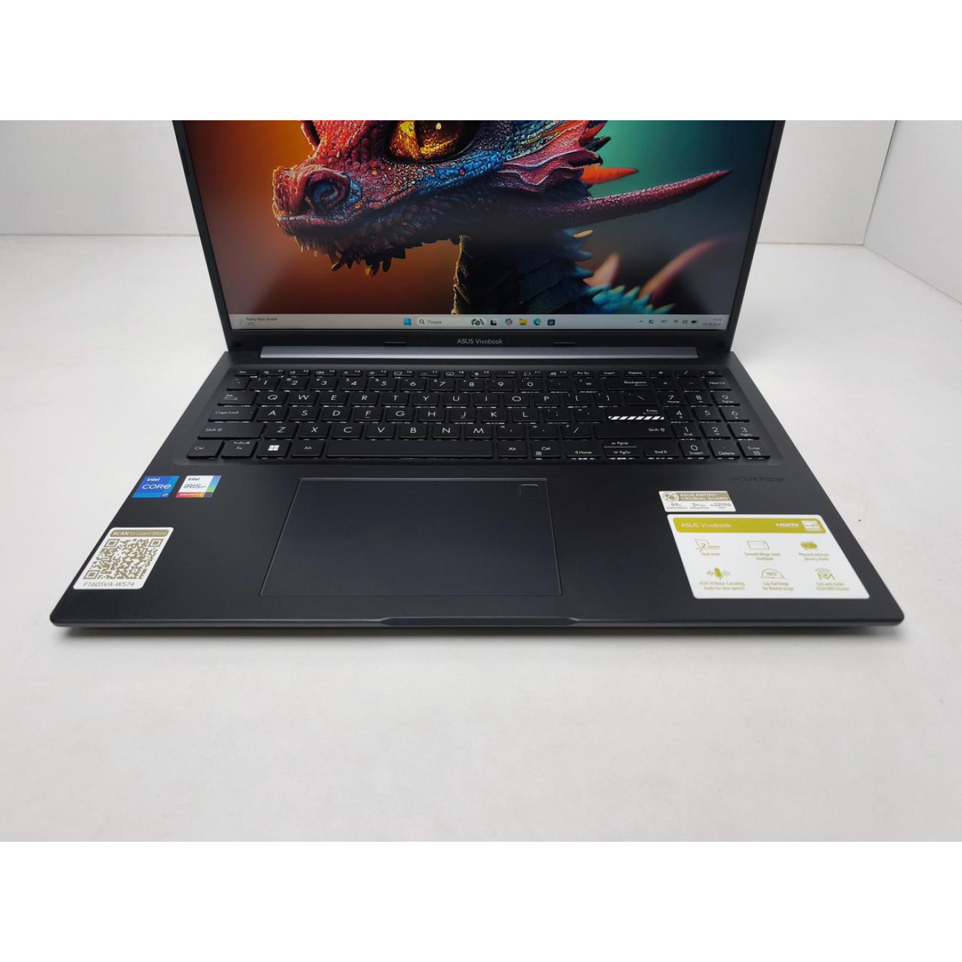Ноутбук ASUS 16 VivoBook 16 WUXGA IPS/Intel Core i7-1355U/16GB/512GB SSD/Intel Iris Xe Graphics/DOS/Black (14217) Б/у