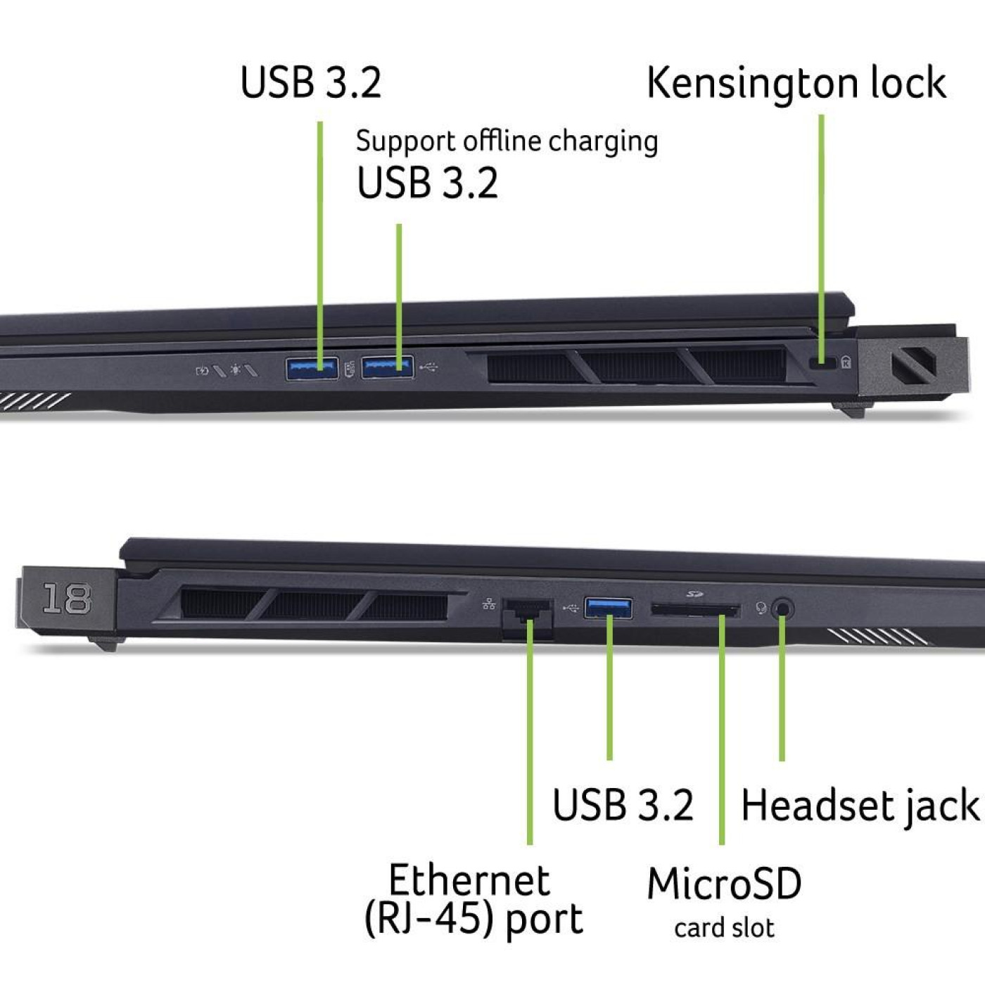 Ноутбук Acer 18 Predator Helios 18 AI PH18-I71 WQXGA IPS/Intel Core Ultra 9 290HX/32GB/1TB/RTX 5080 16GB/W11P/Black (NH.U3HEU.003)