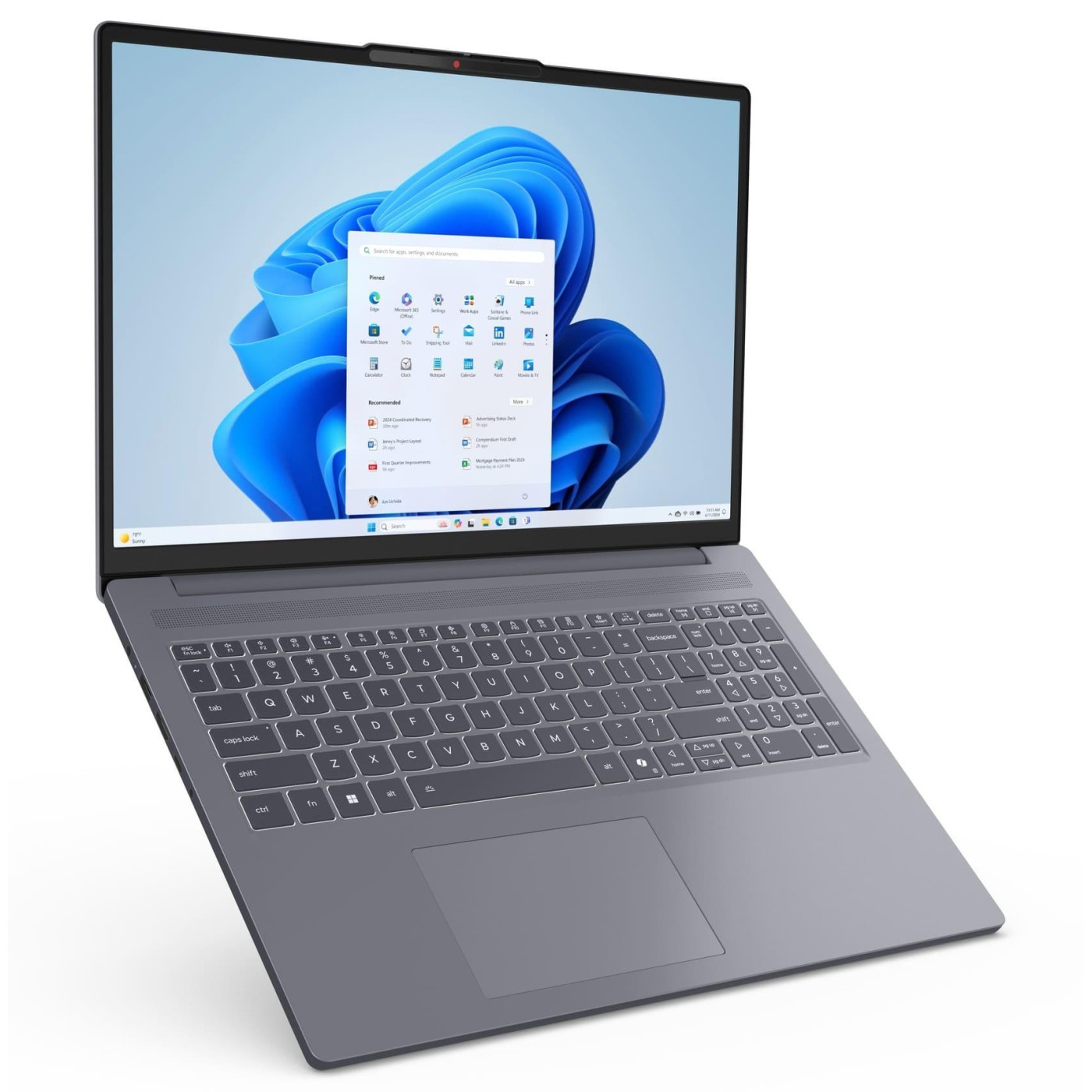 Ноутбук Lenovo 15.3 IdeaPad Slim 3 15Q8X10 Full HD+ IPS Touchscreen/Qualcomm Snapdragon X1-26-100/16GB/1TB/Qualcomm Adreno/W11H/Luna Grey (83N30010US) U1