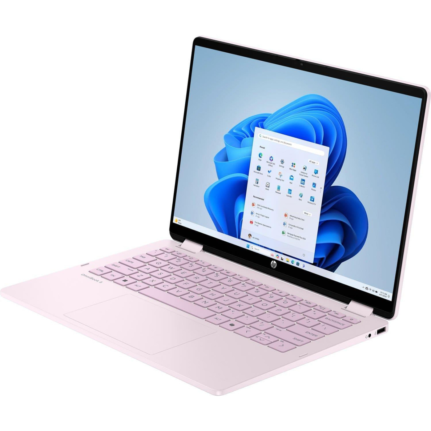 Ноутбук HP 14 OmniBook 5 Flip x360 14-fp0031ua 1920x1200 IPS Touch/Core 3-100U/8GB/512SSD/Intel Graphics/W11H/Pink (C9RR6EA)