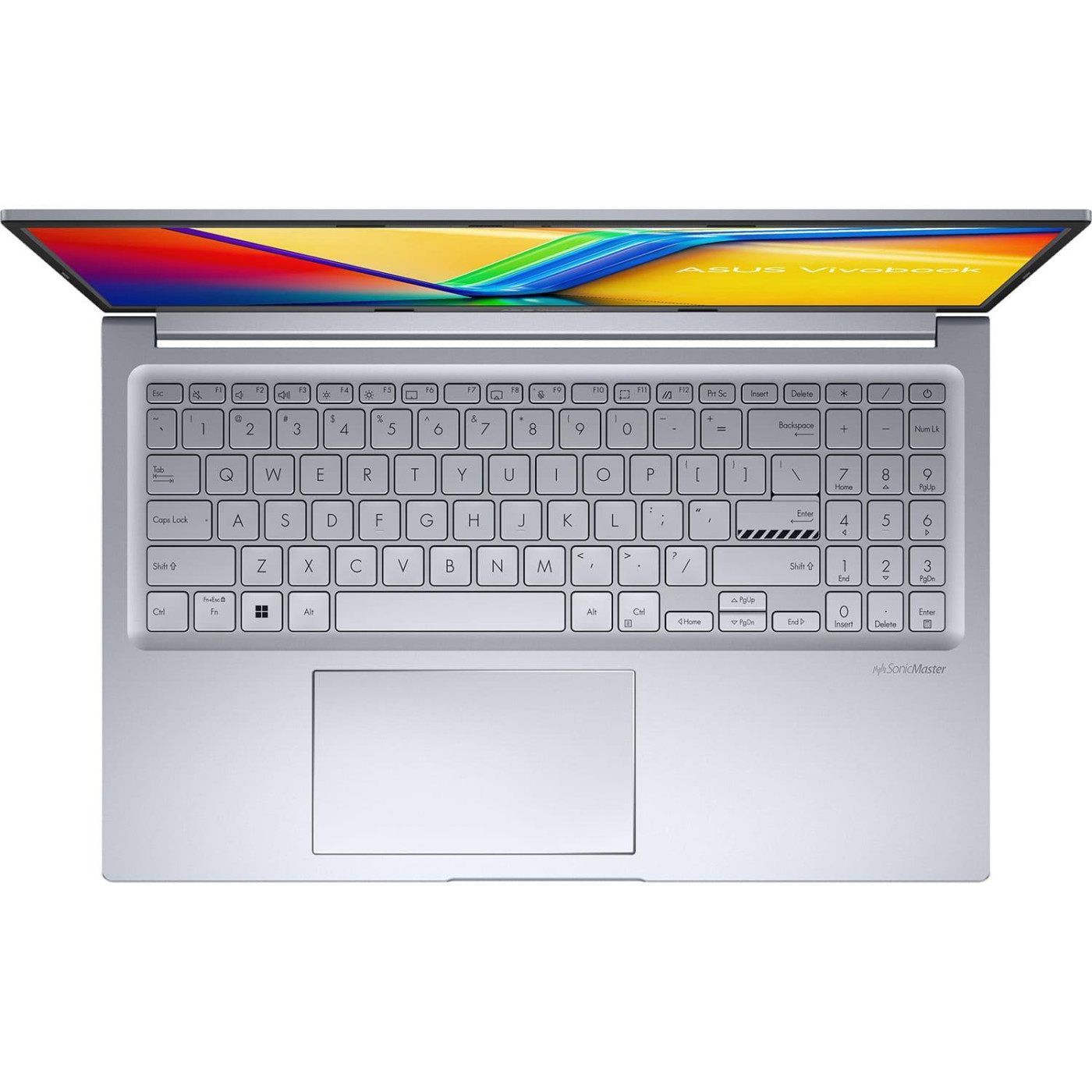 Ноутбук ASUS 17.3 Vivobook 17 X1704VA FHD IPS/Intel Core 7 150U/16GB/512SSD/UMA/DOS/Silver (90NB13X1-M00HH0)