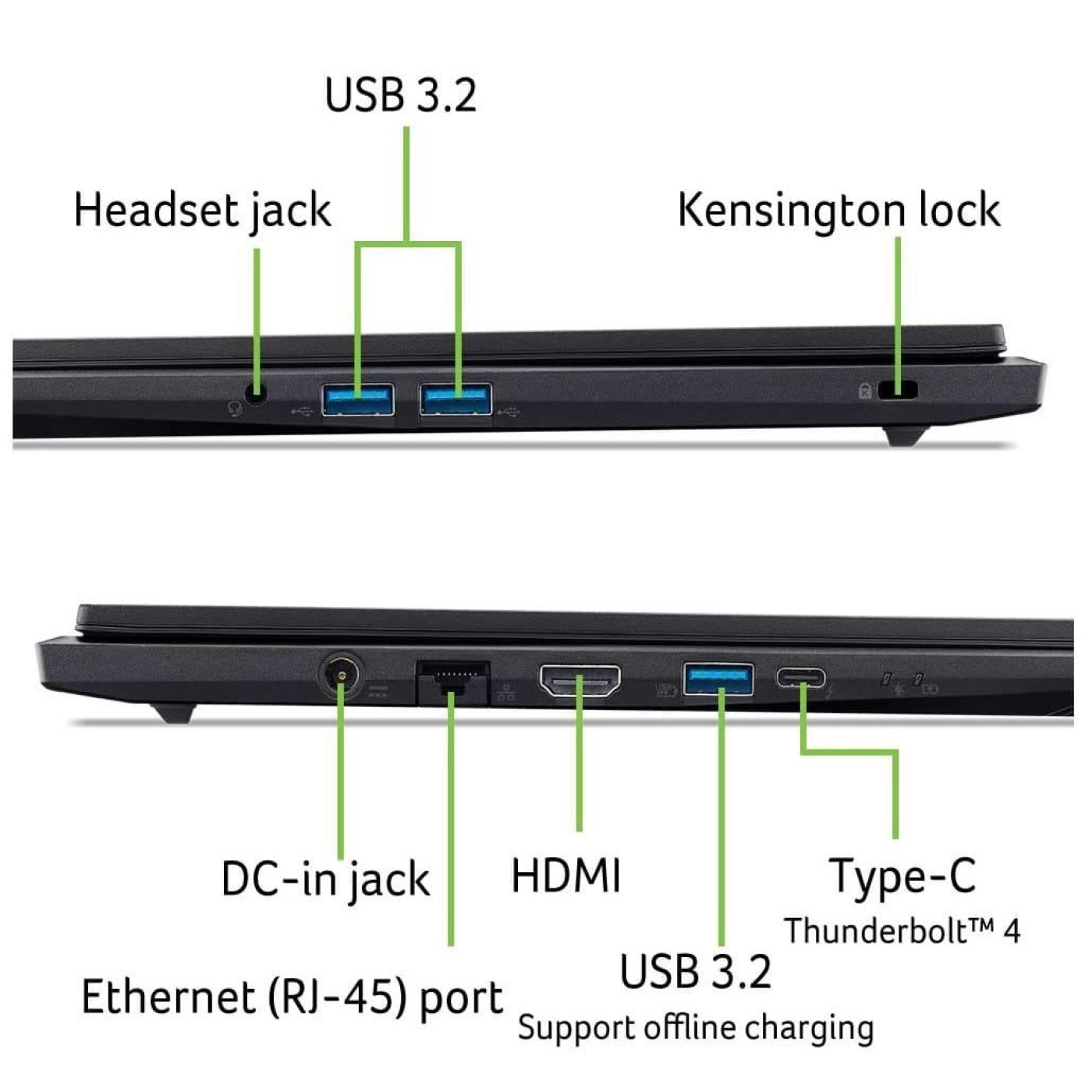 Ноутбук Acer 16 Nitro V 16 ANV16-I31 WUXGA IPS/Intel Core 5 210H/16GB/512 SSD/RTX 5050 8GB/Lin/Black (NH.U5BEU.006)