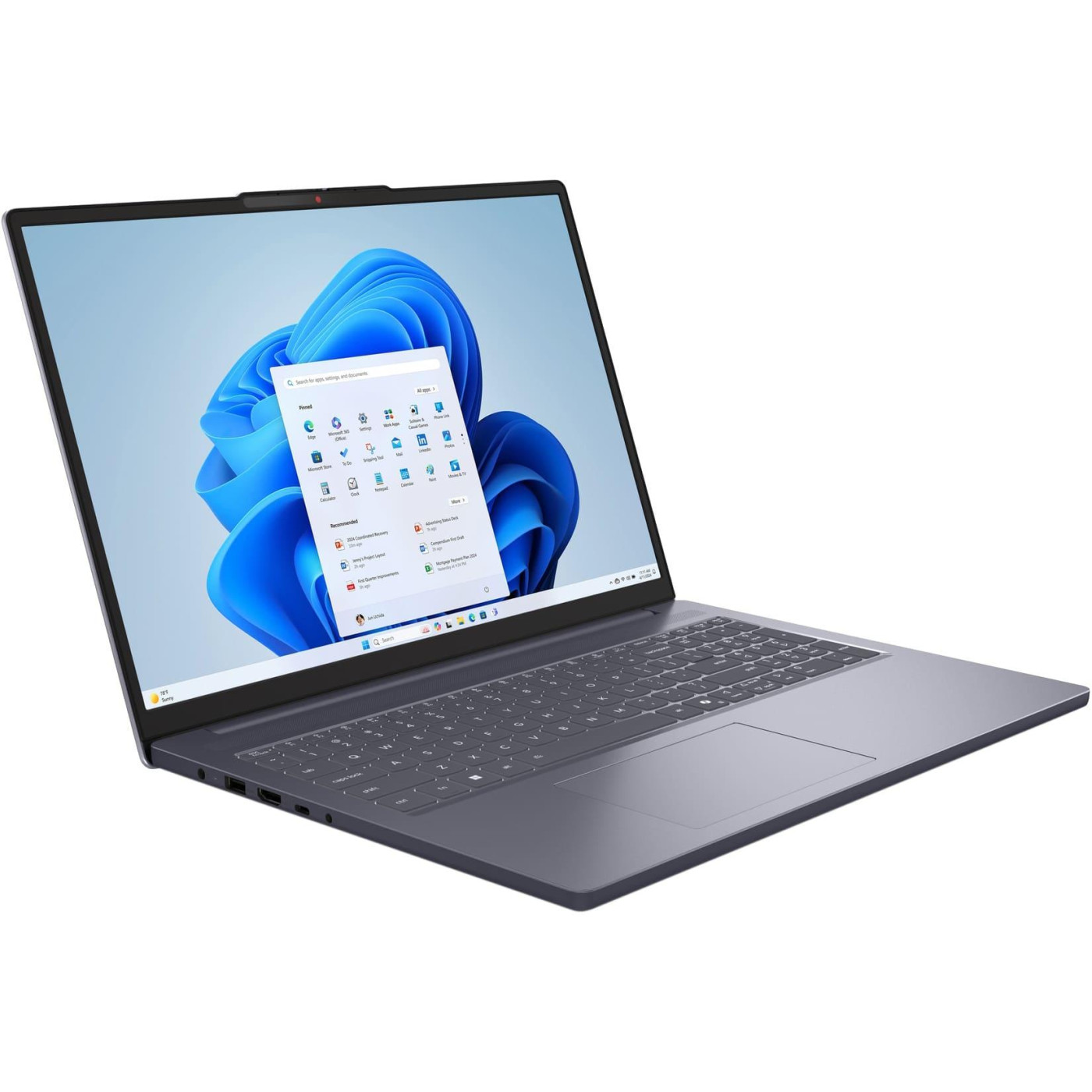Ноутбук Lenovo 16 IdeaPad Slim 3 16ARP10 WUXGA IPS 60Hz/Ryzen 5 150/512SSD/16GB/UMA/DOS/Luna Grey (83K800E6RA)