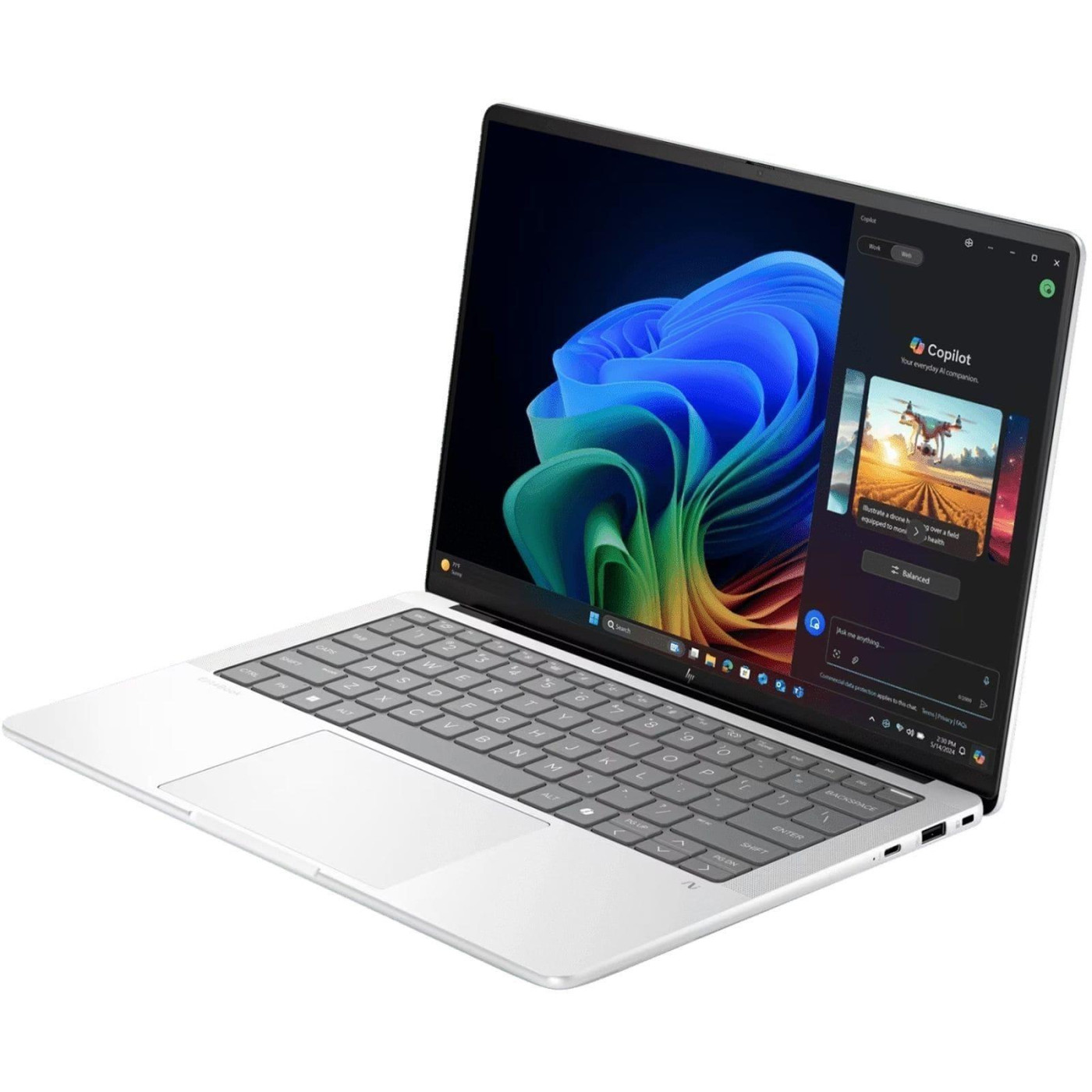 Ноутбук HP 14 EliteBook X G1a 2.8K Touch/Ryzen 9 AI HX 375/64GB/2TB/UMA/W11P/Silver (B9ZW9ET)