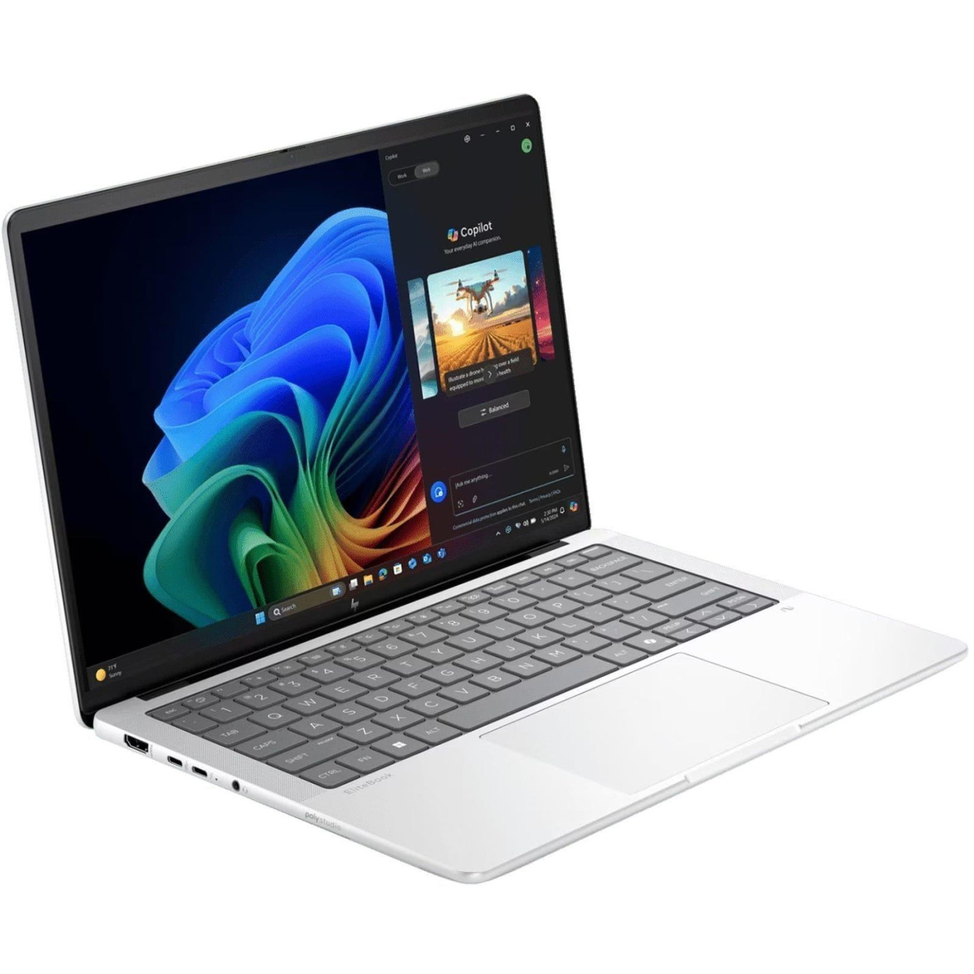 Ноутбук HP 14 EliteBook X G1a 2.8K Touch/Ryzen 9 AI HX 375/64GB/2TB/UMA/W11P/Silver (B9ZW9ET)