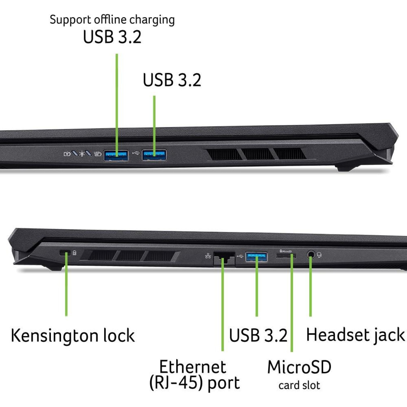 Ноутбук Acer 16 Nitro V 16 AI ANV16-42-R309 FHD IPS 180Hz/Ryzen 5 240/16GB/512SSD/RTX 5050/W11H/Black (NH.U2NAA.001 *)