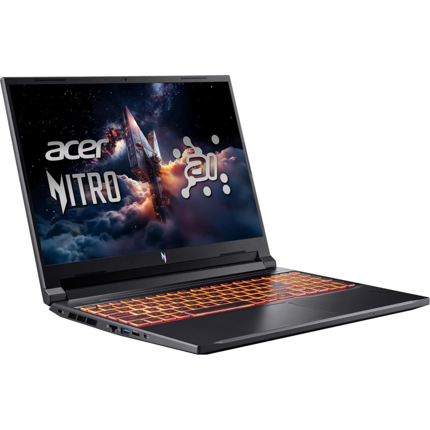 Ноутбук Acer 16 Nitro V 16 ANV16-72 WUXGA IPS 180Hz/Intel Core 7 240H/16GB/512SSD/RTX 5060/W11P/Obsidian Black (NH.U2EAA.003 + mouse)