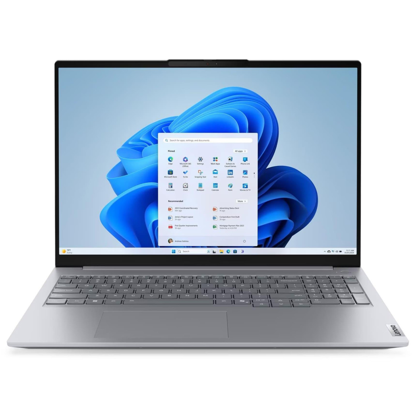 Ноутбук Lenovo 16 ThinkBook 16-G9 WUXGA IPS/Intel 5-210H/16GB/512SSD/UMA/DOS/Gray (21US005URA)